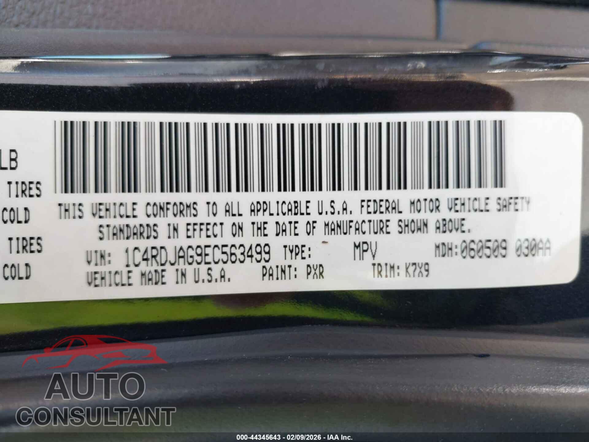 DODGE DURANGO 2014 - 1C4RDJAG9EC563499