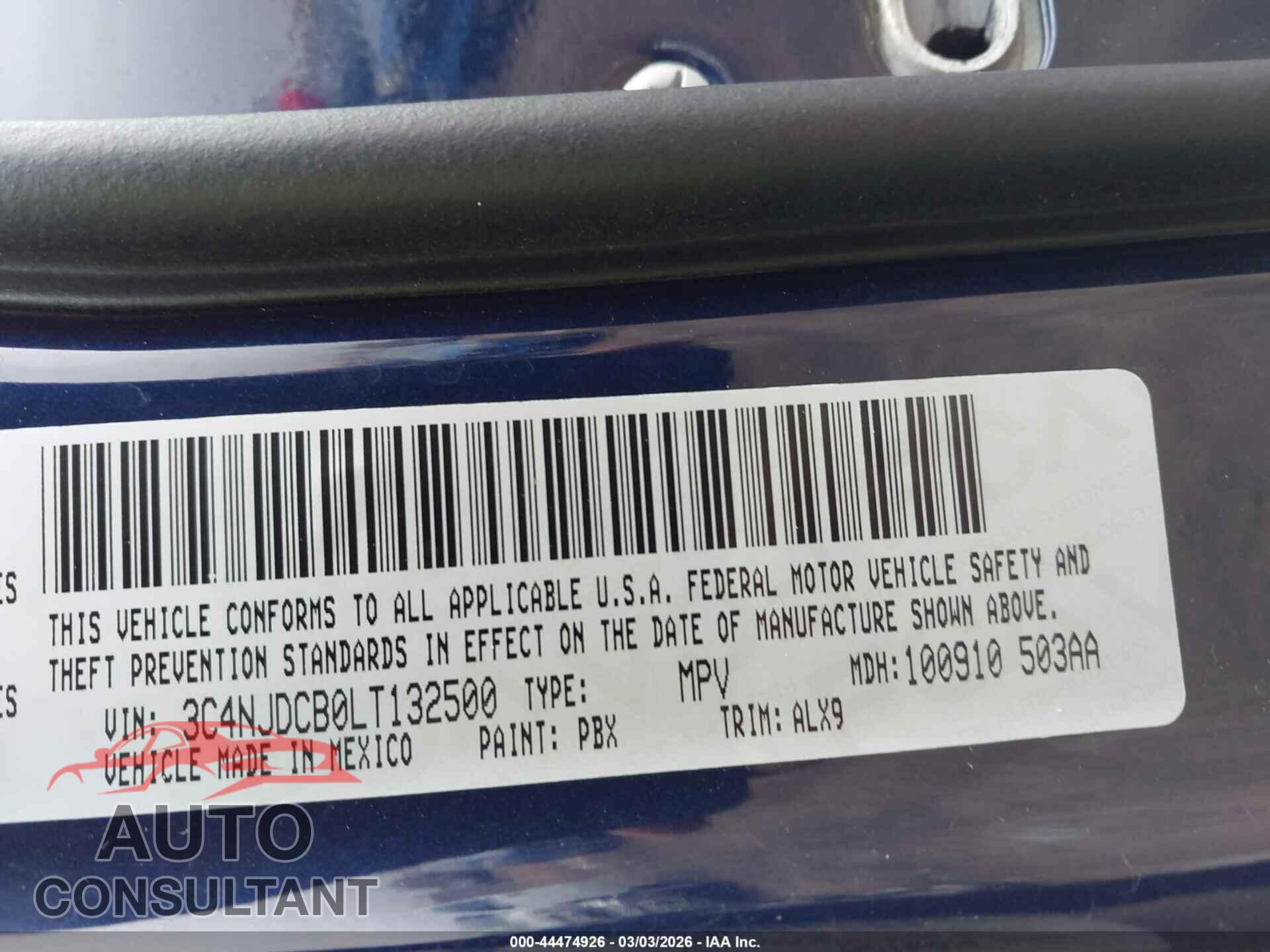 JEEP COMPASS 2020 - 3C4NJDCB0LT132500
