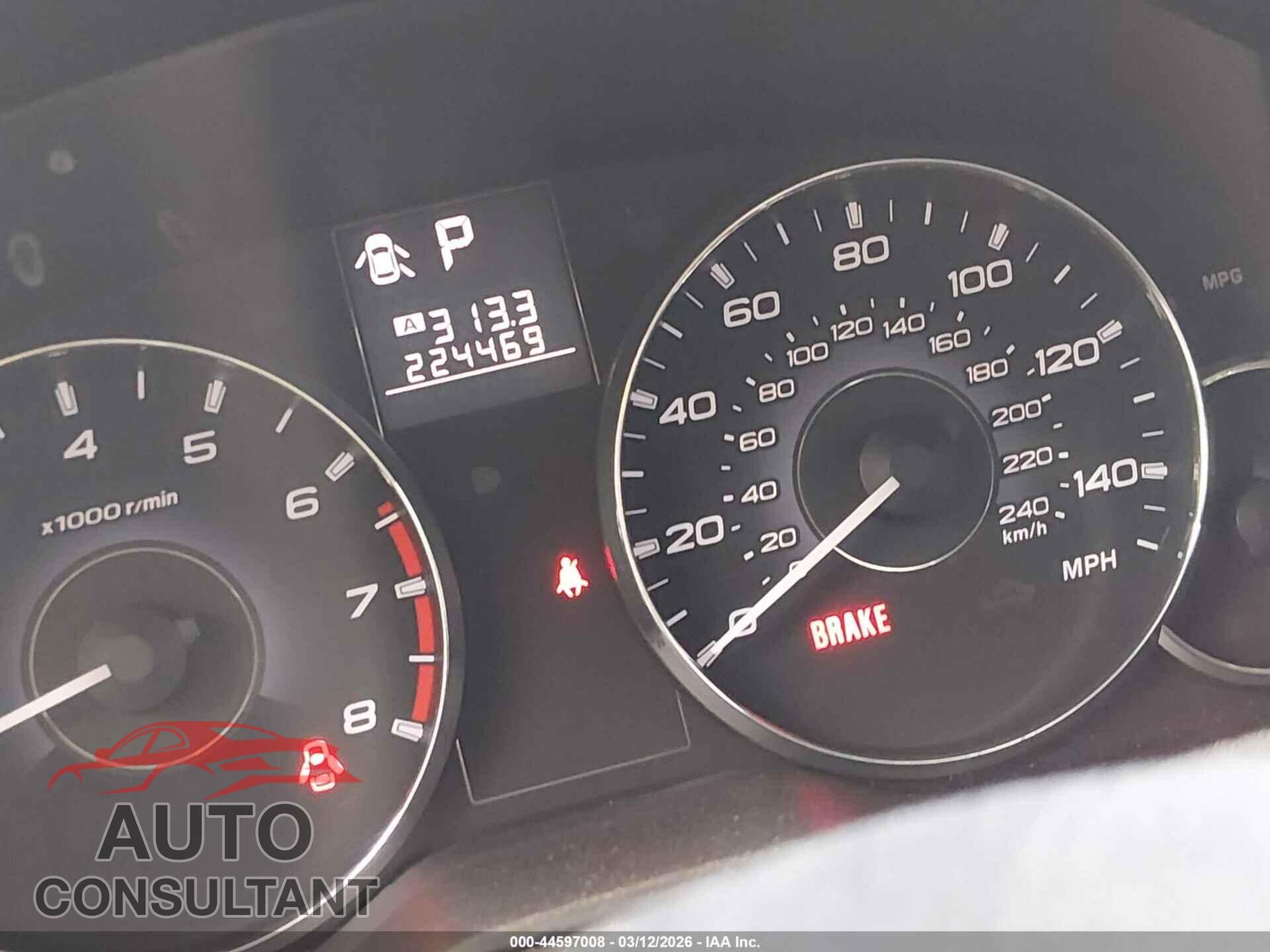 SUBARU OUTBACK 2011 - 4S4BRBKC7B3330975