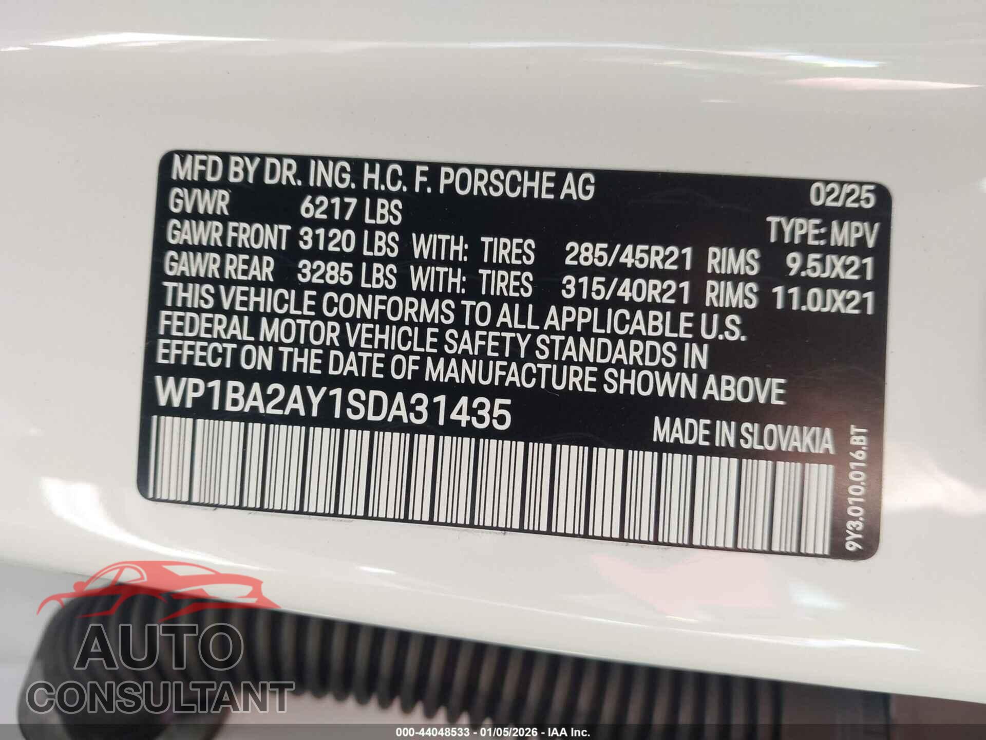 PORSCHE CAYENNE COUPE 2025 - WP1BA2AY1SDA31435