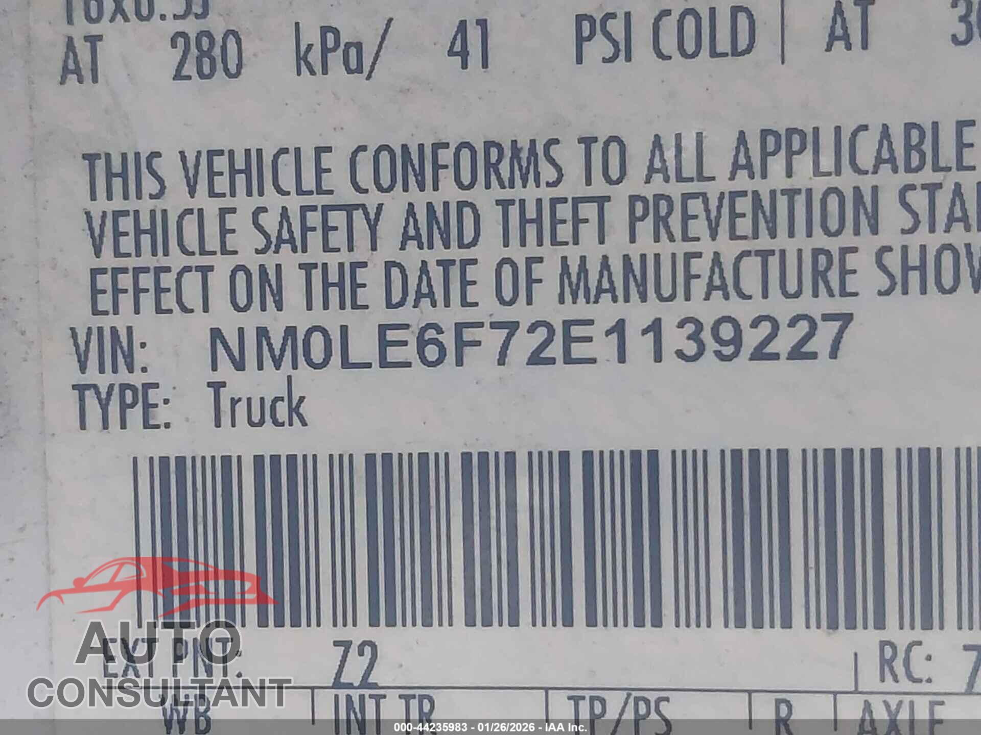 FORD TRANSIT CONNECT 2014 - NM0LE6F72E1139227
