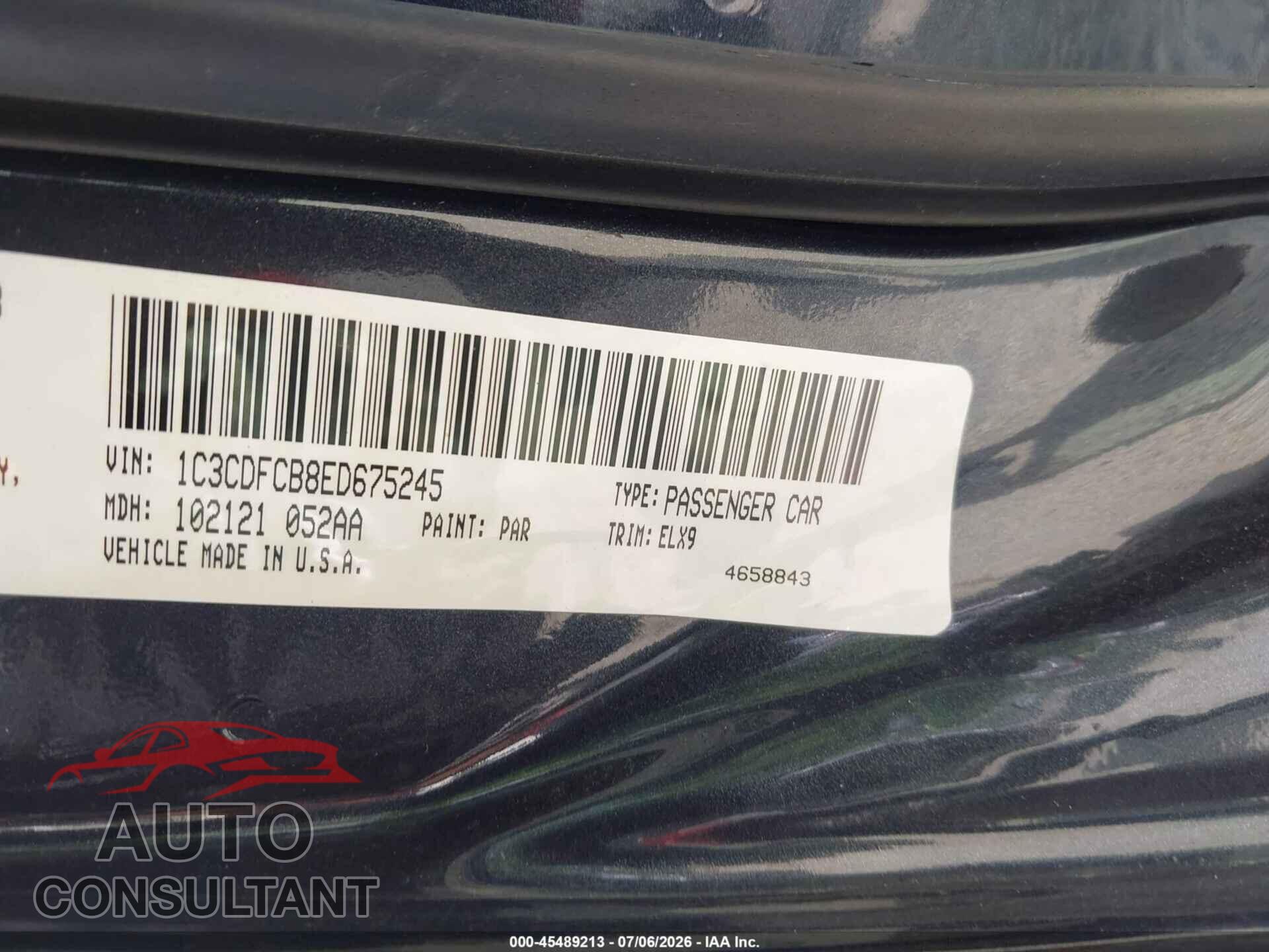 DODGE DART 2014 - 1C3CDFCB8ED675245