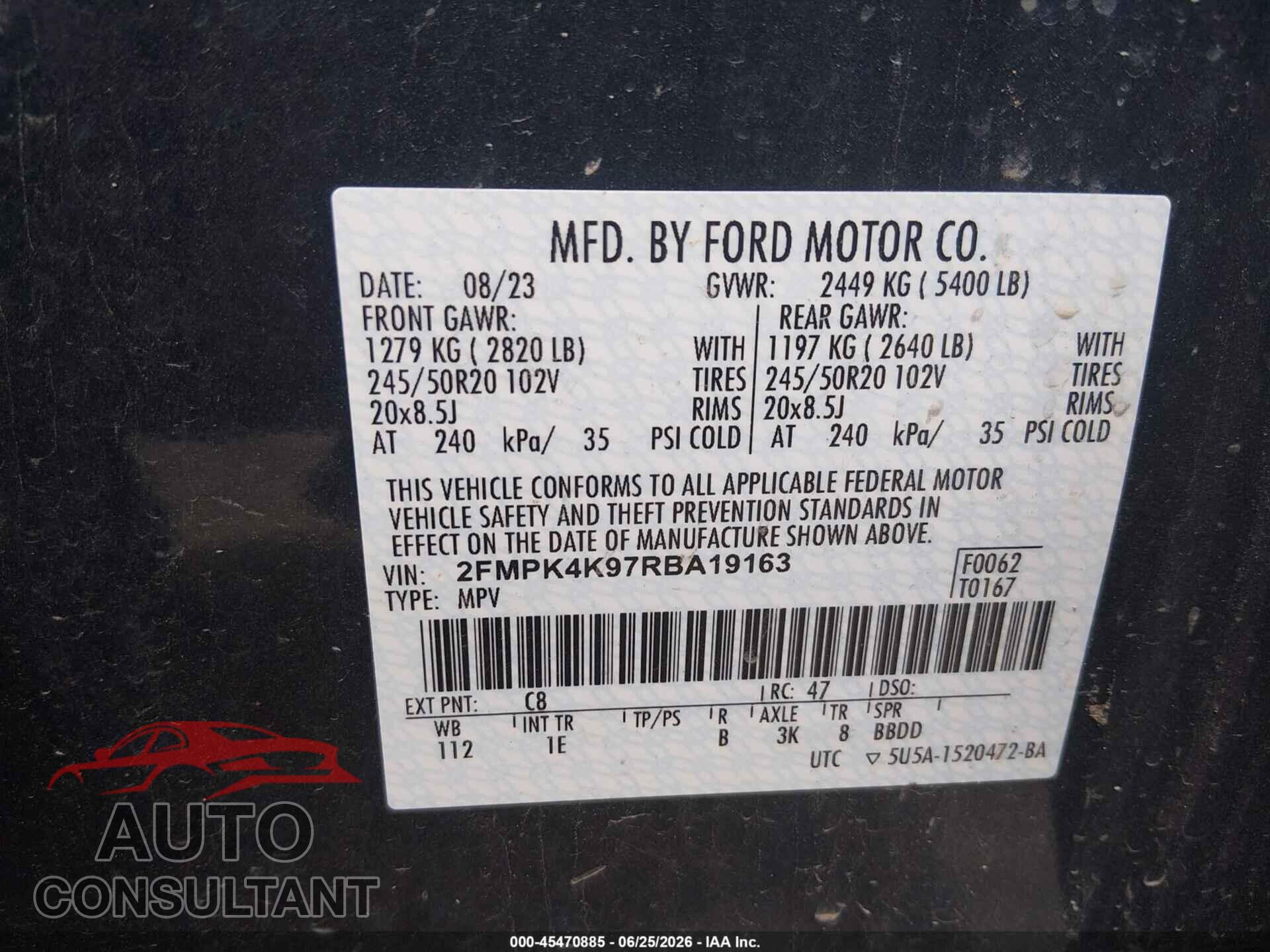 FORD EDGE 2024 - 2FMPK4K97RBA19163