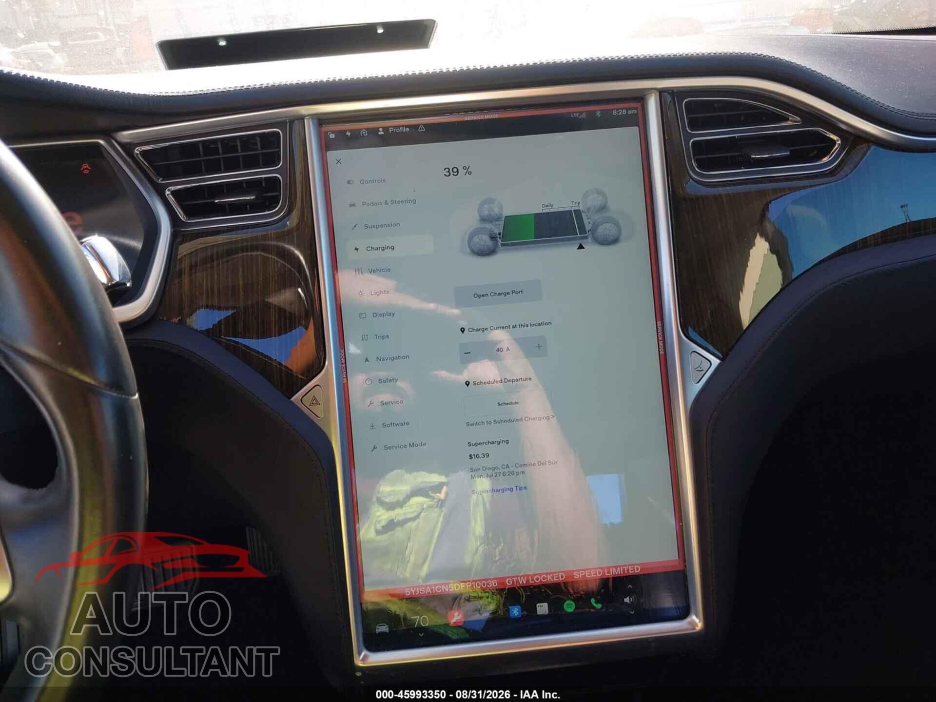 TESLA MODEL S 2013 - 5YJSA1CN5DFP10036