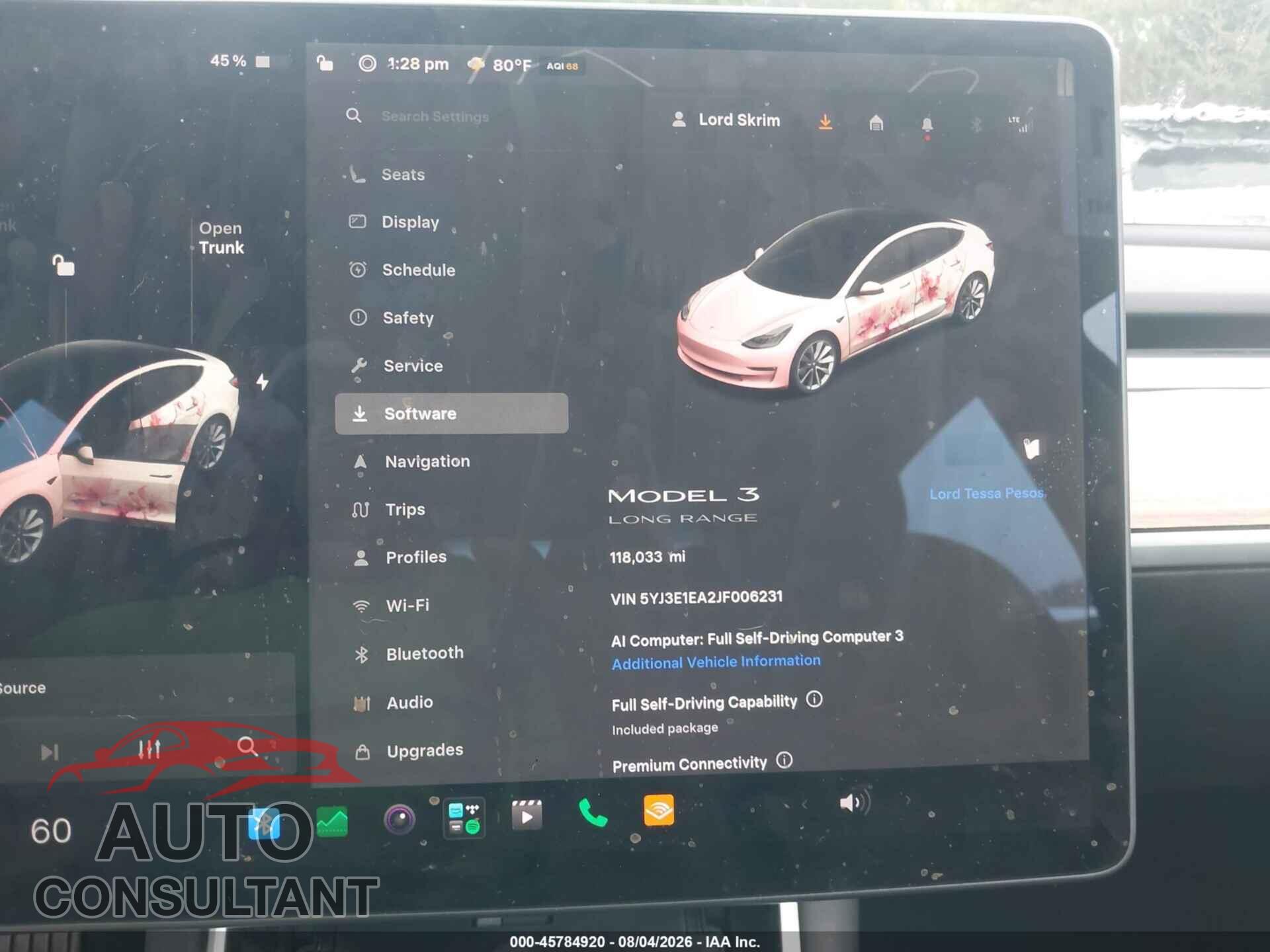 TESLA MODEL 3 2018 - 5YJ3E1EA2JF006231