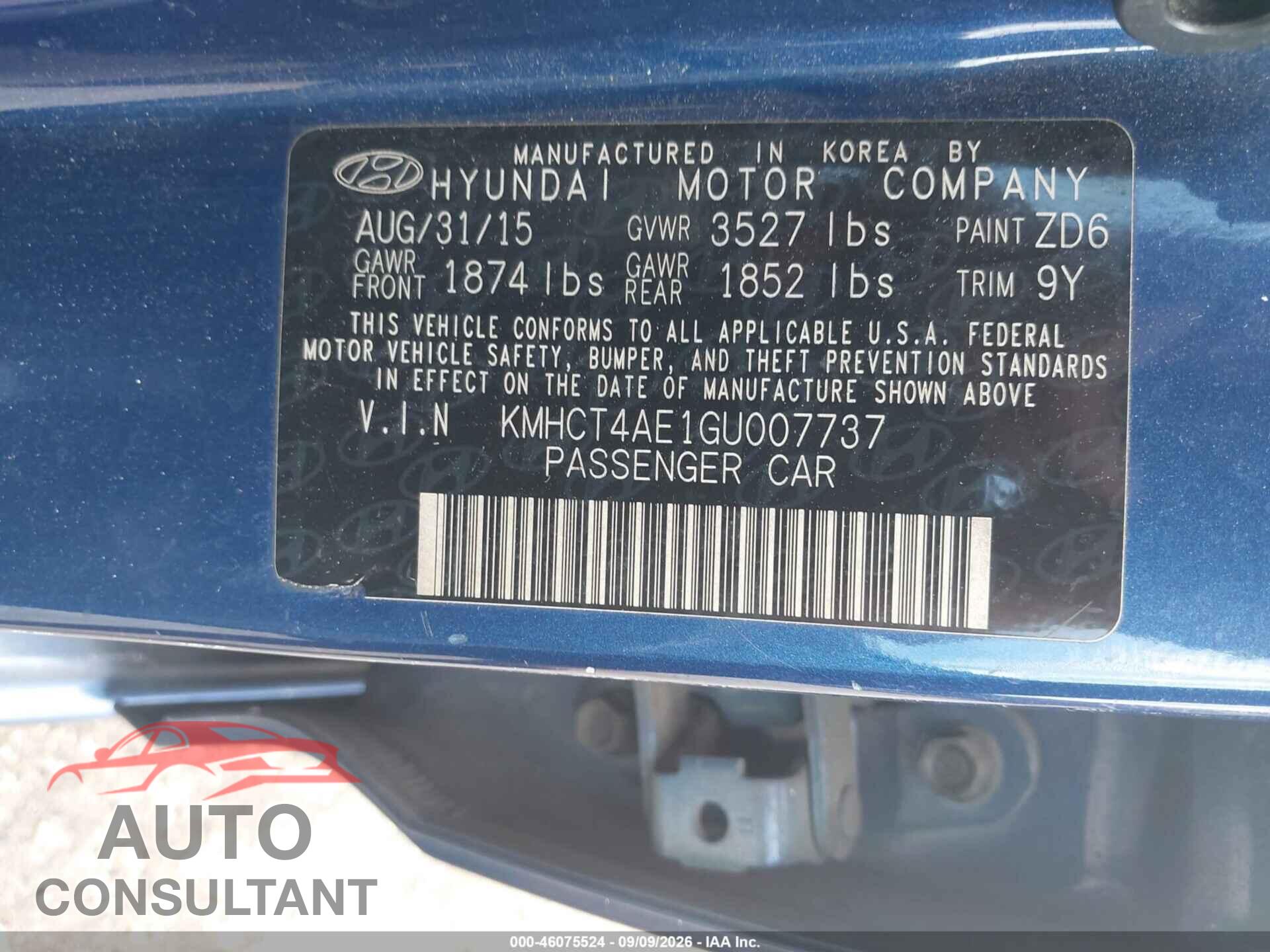 HYUNDAI ACCENT 2016 - KMHCT4AE1GU007737
