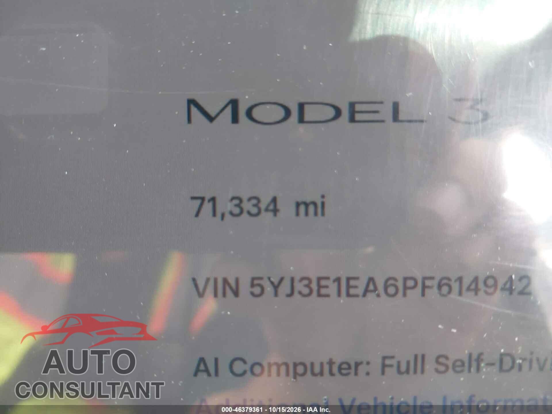 TESLA MODEL 3 2023 - 5YJ3E1EA6PF614942