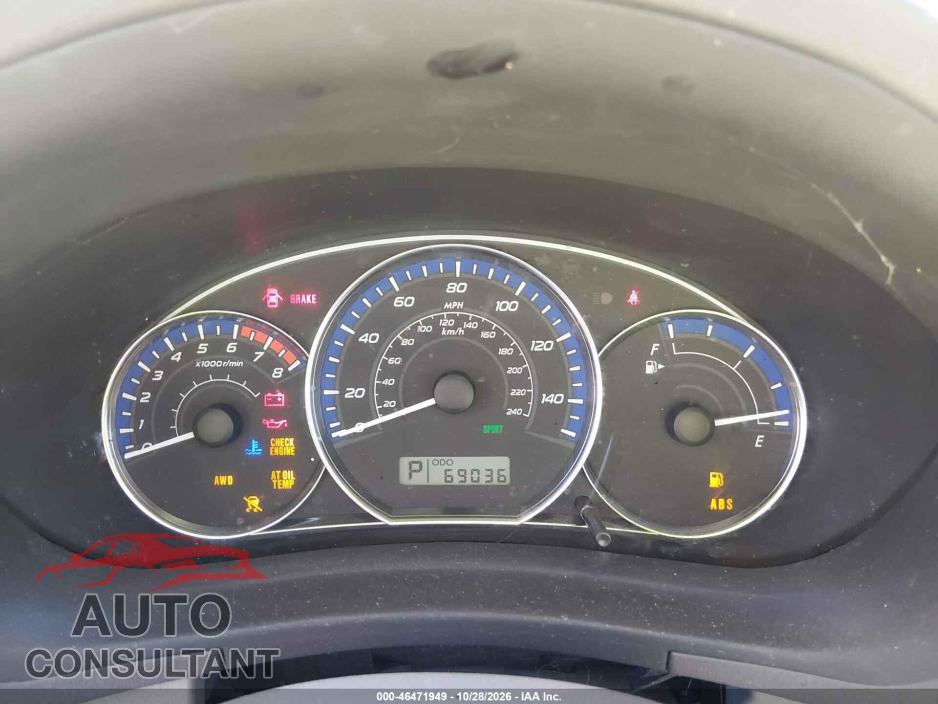SUBARU FORESTER 2010 - JF2SH6DC9AH756648