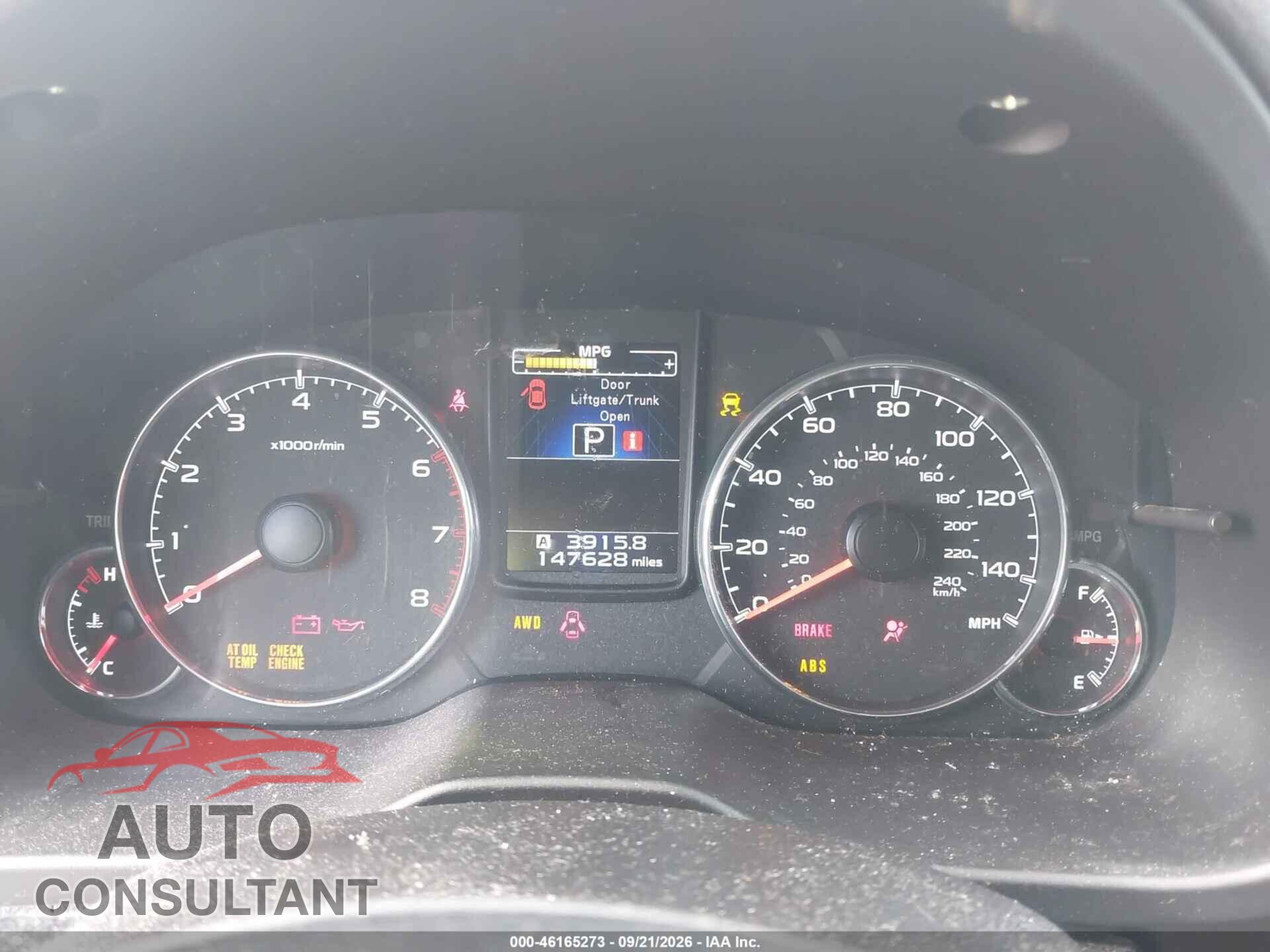 SUBARU OUTBACK 2014 - 4S4BRBLC8E3298119