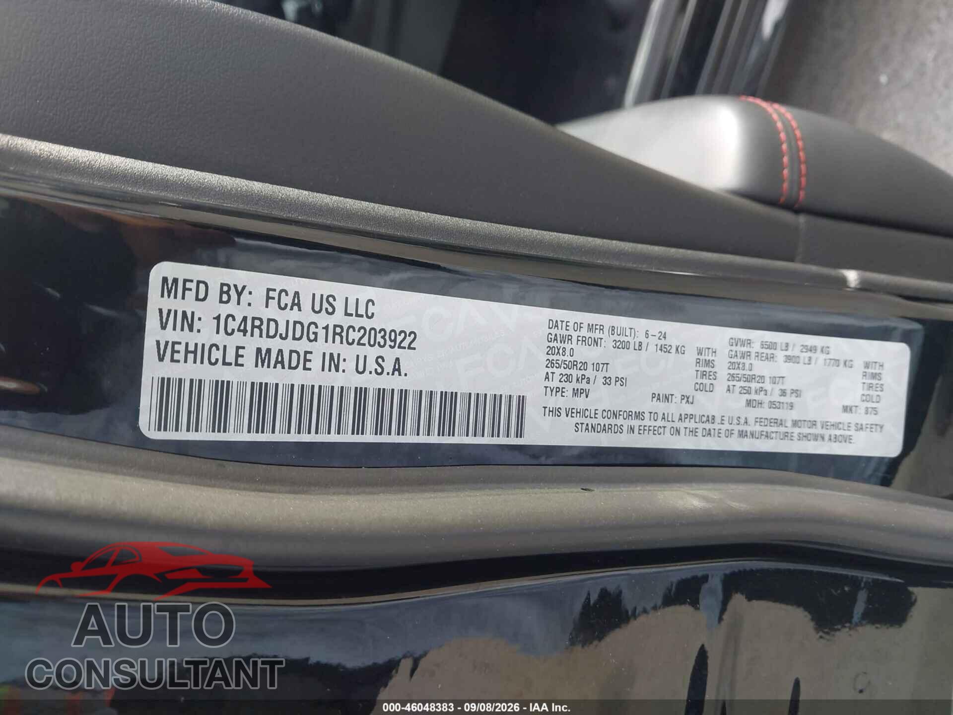 DODGE DURANGO 2024 - 1C4RDJDG1RC203922