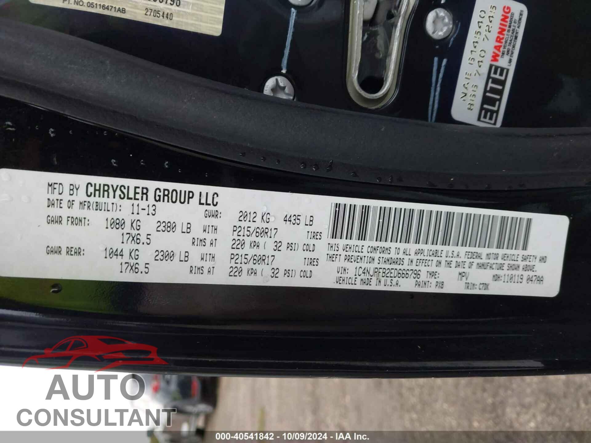 JEEP PATRIOT 2014 - 1C4NJPFB2ED666796