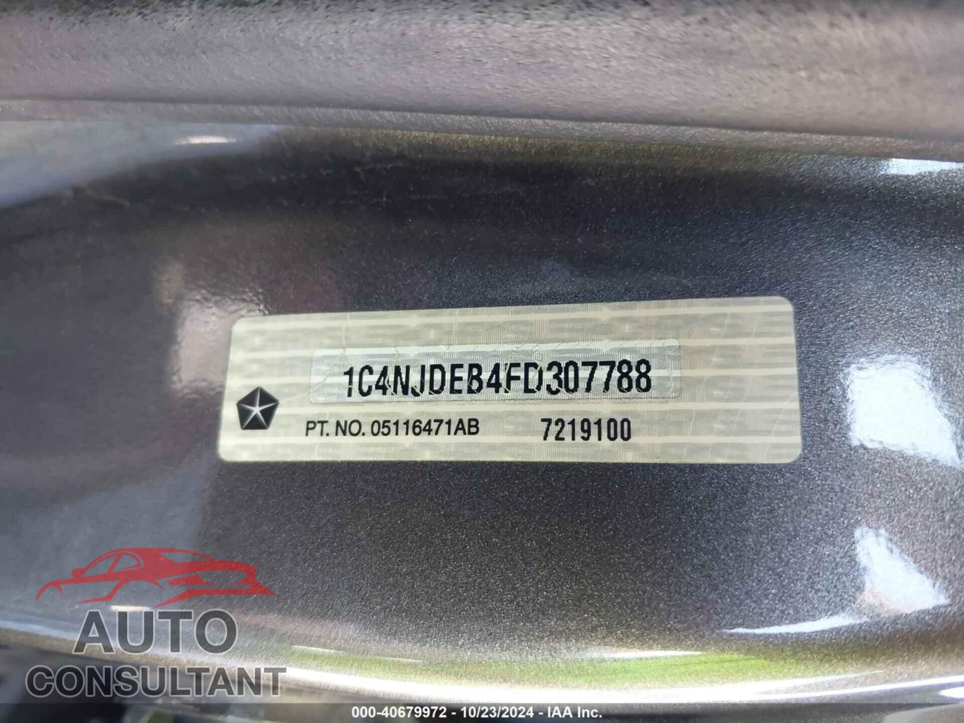 JEEP COMPASS 2015 - 1C4NJDEB4FD307788