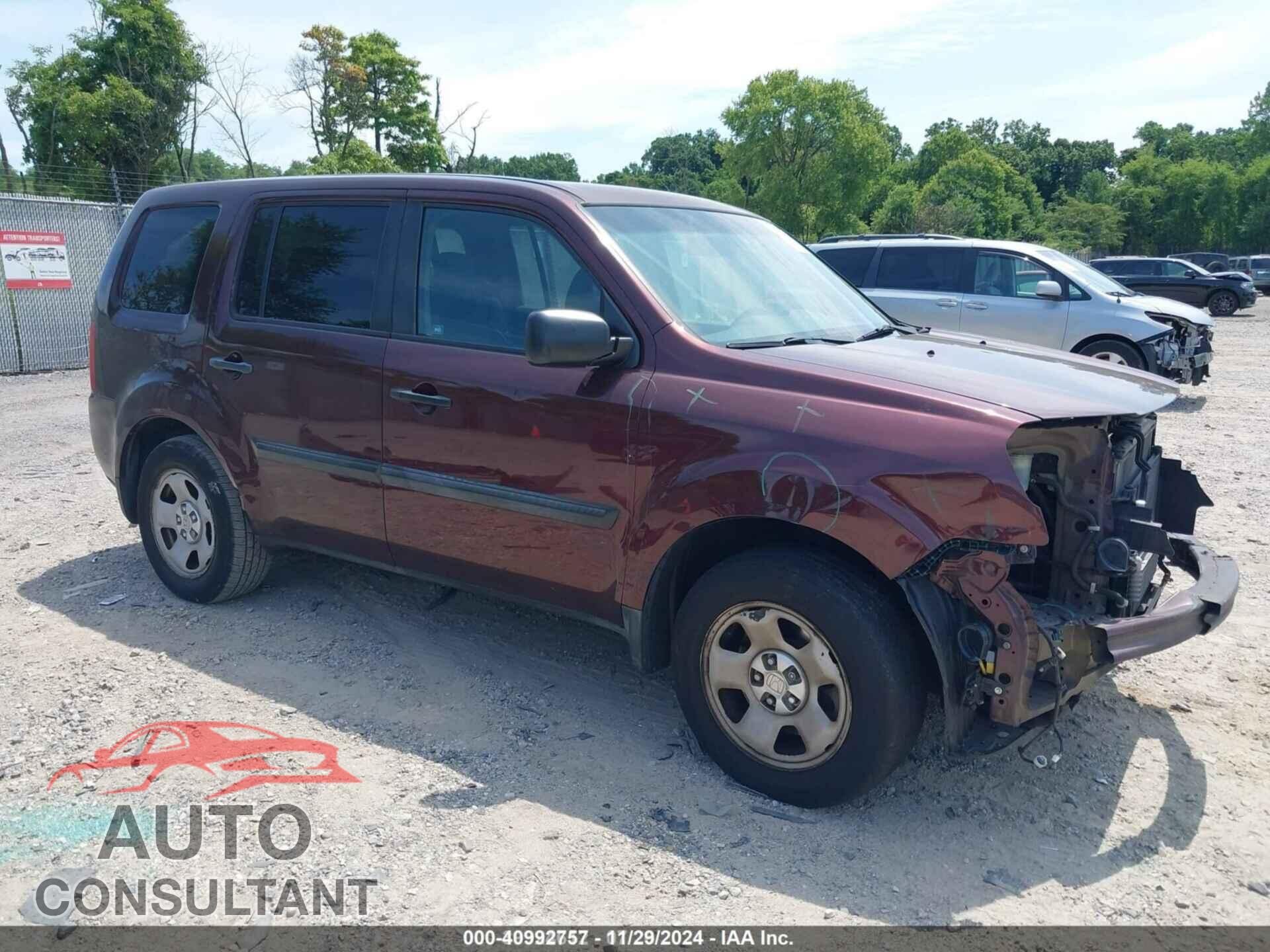 HONDA PILOT 2012 - 5FNYF4H21CB057764