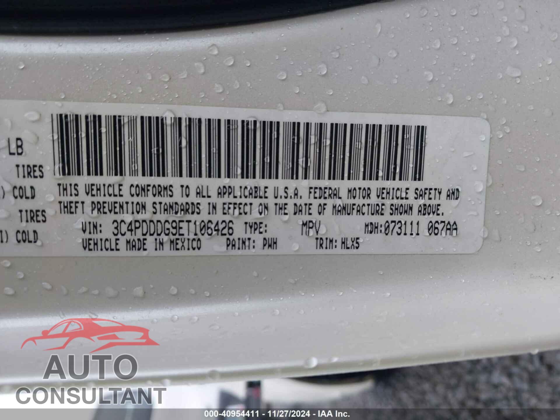 DODGE JOURNEY 2014 - 3C4PDDDG9ET106426