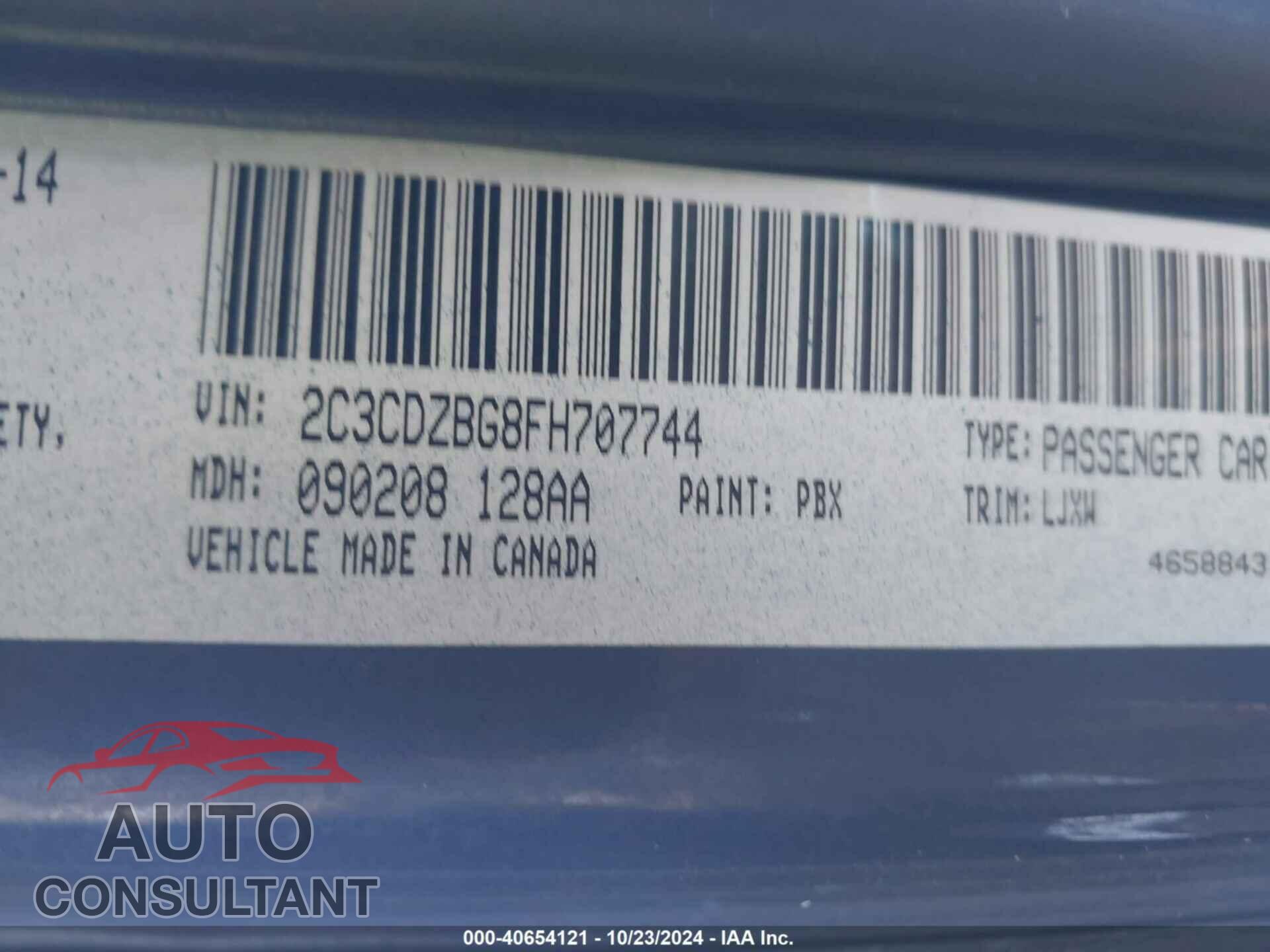 DODGE CHALLENGER 2015 - 2C3CDZBG8FH707744