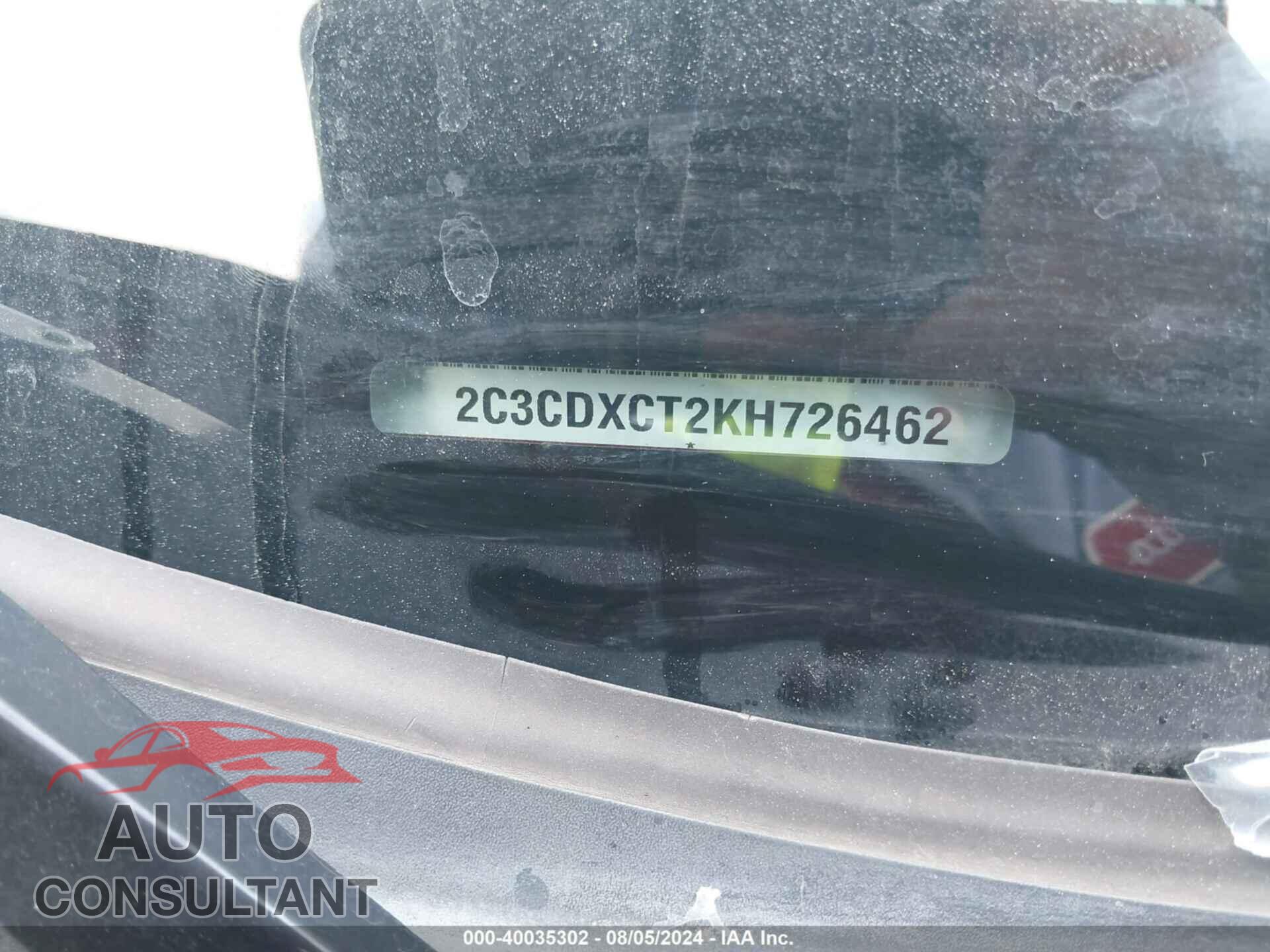 DODGE CHARGER 2019 - 2C3CDXCT2KH726462