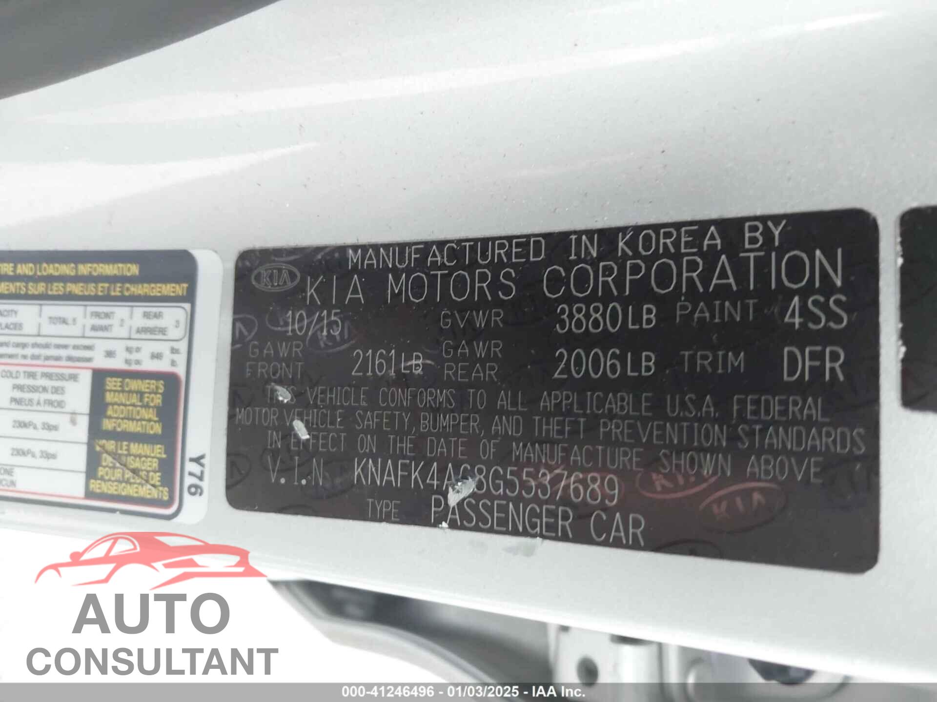 KIA FORTE 2016 - KNAFK4A68G5537689