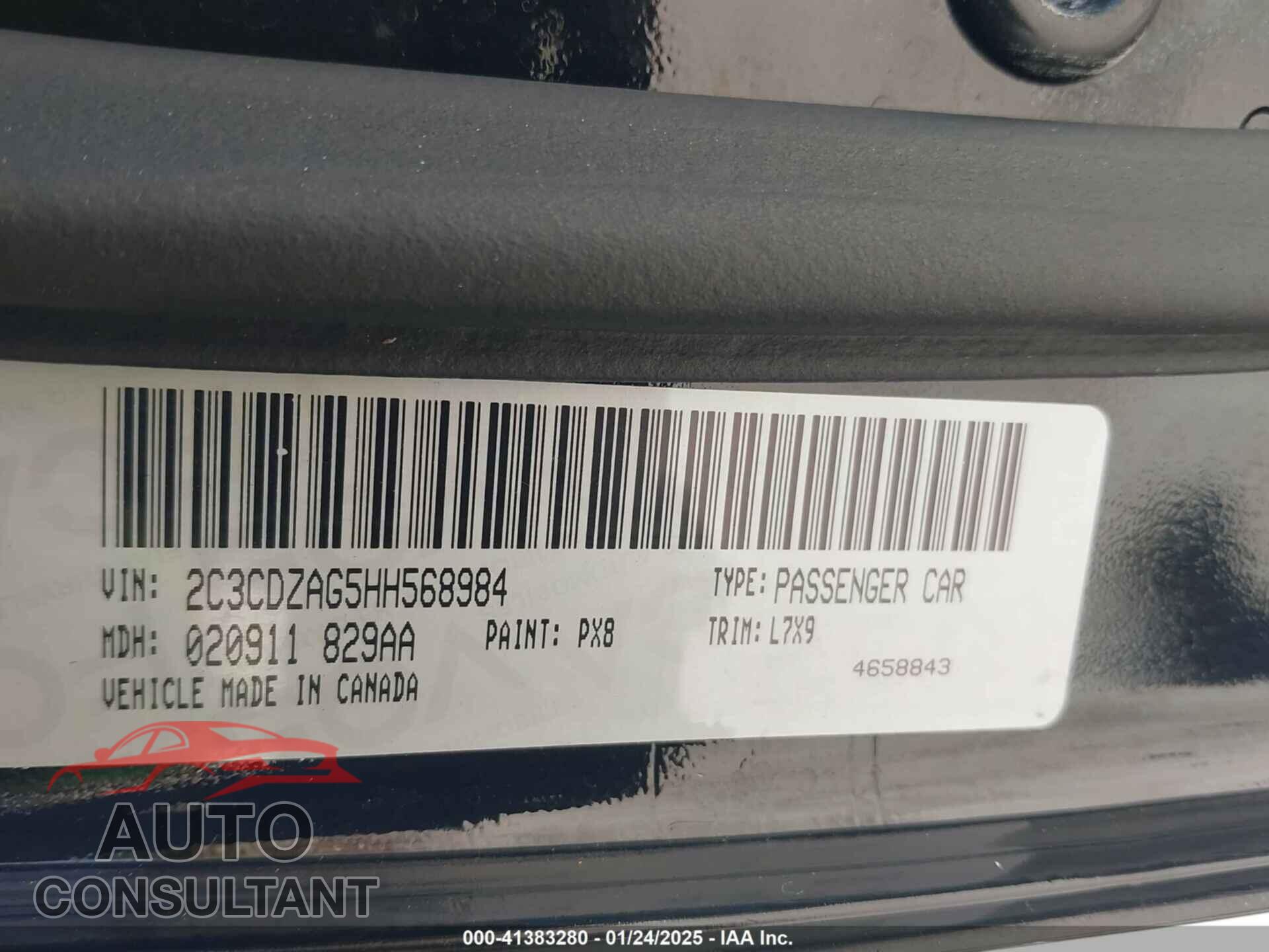 DODGE CHALLENGER 2017 - 2C3CDZAG5HH568984