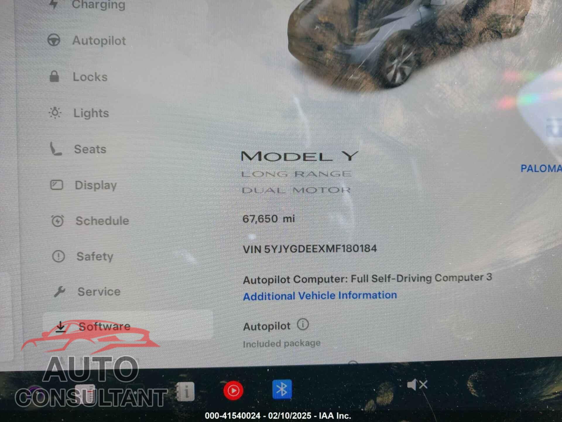 TESLA MODEL Y 2021 - 5YJYGDEEXMF180184