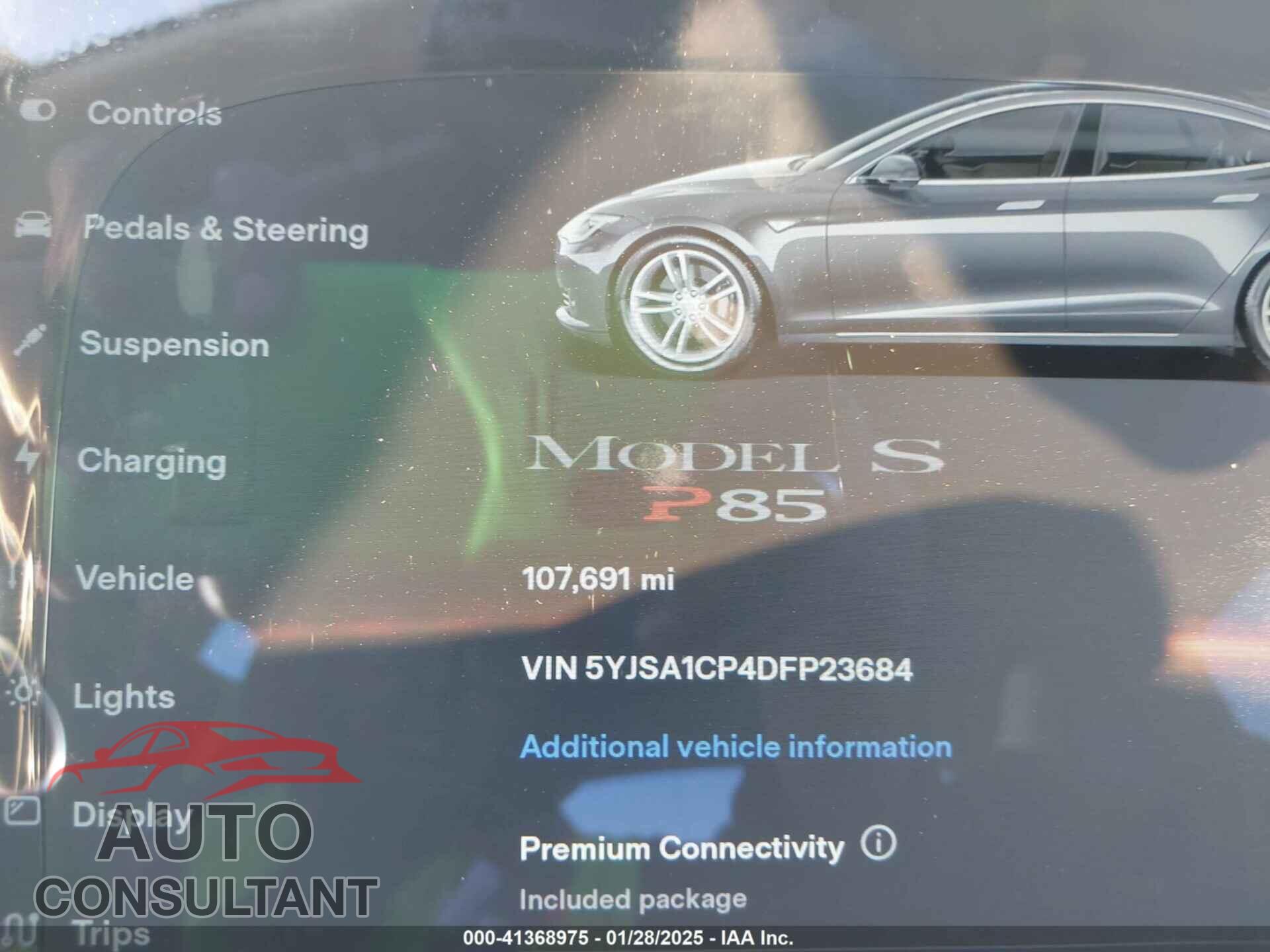 TESLA MODEL S 2013 - 5YJSA1CP4DFP23684