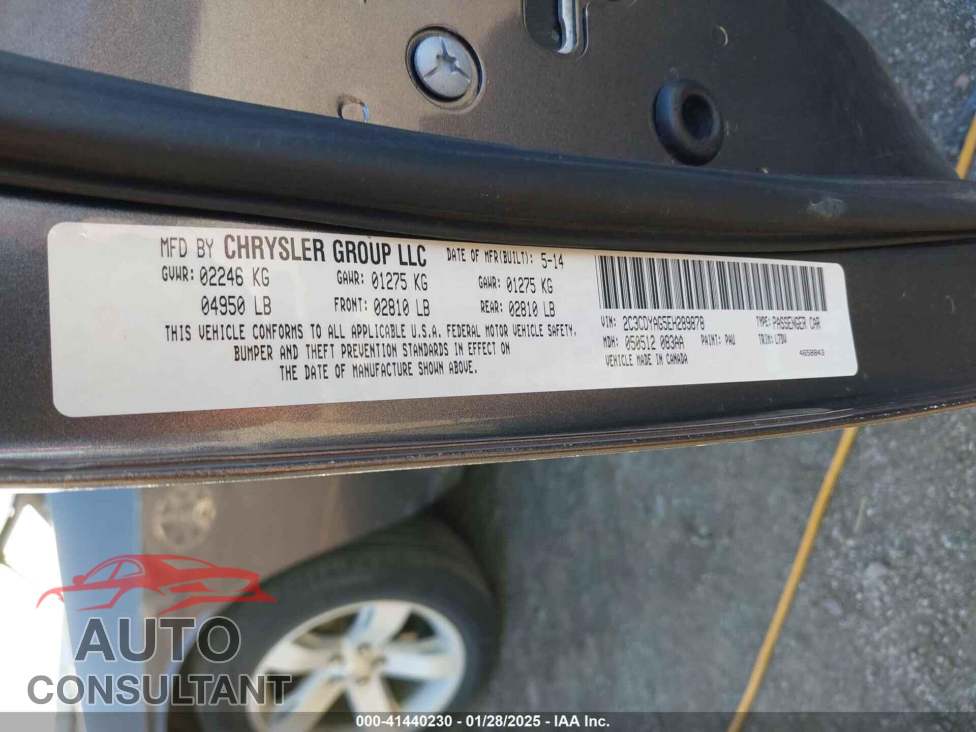 DODGE CHALLENGER 2014 - 2C3CDYAG5EH289878