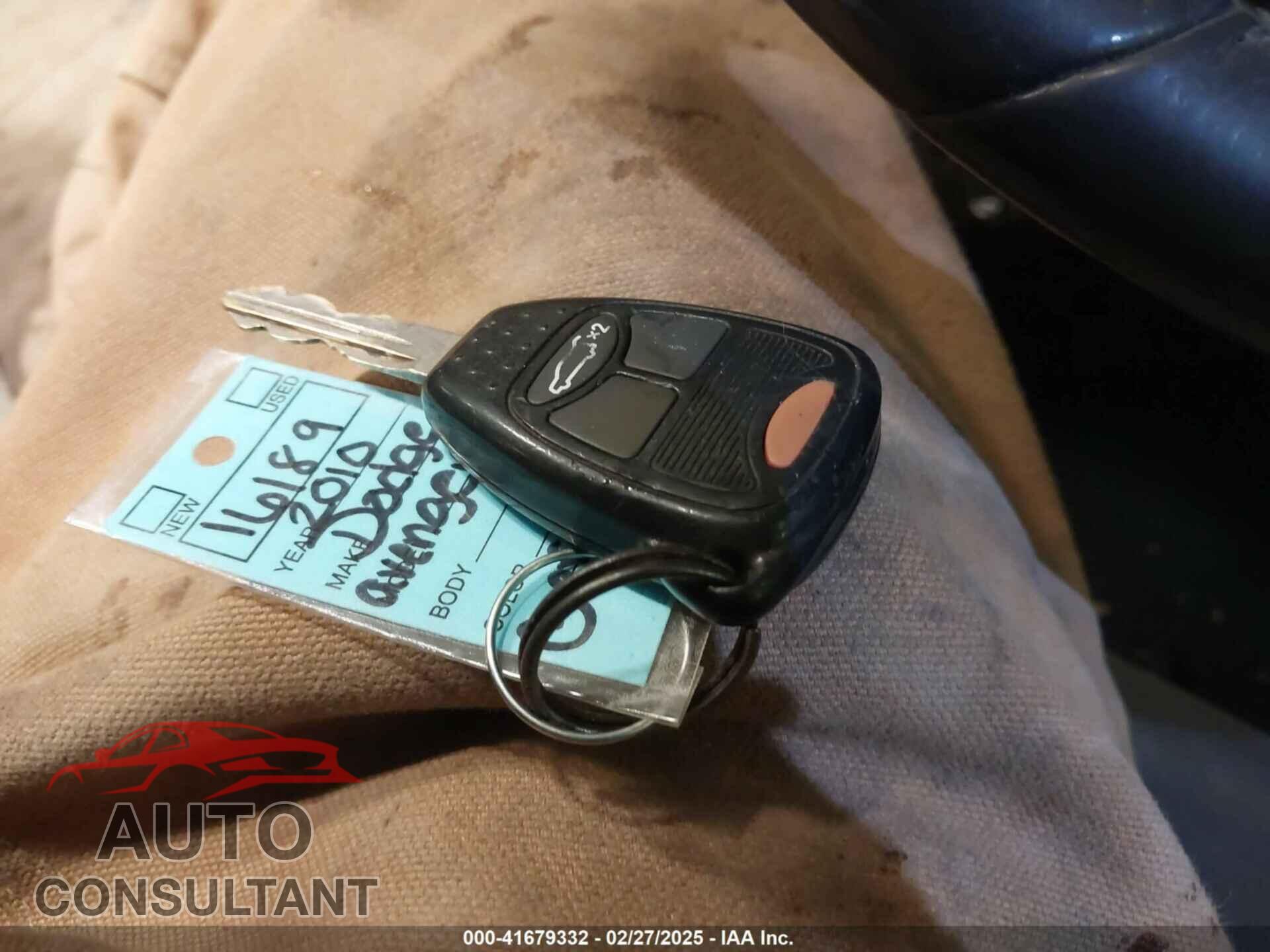 DODGE AVENGER 2010 - 1B3CC1FB8AN235576
