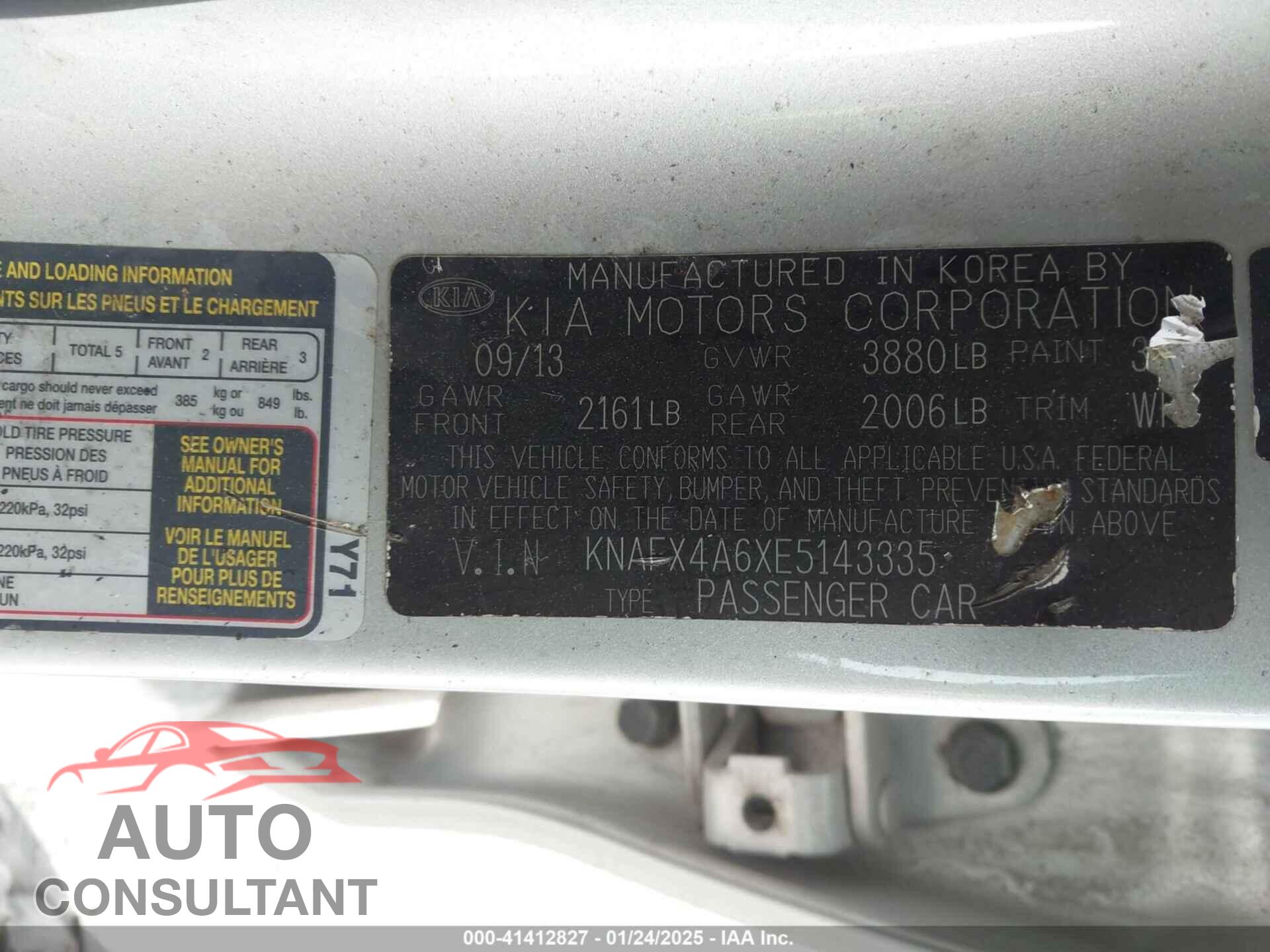 KIA FORTE 2014 - KNAFX4A6XE5143335