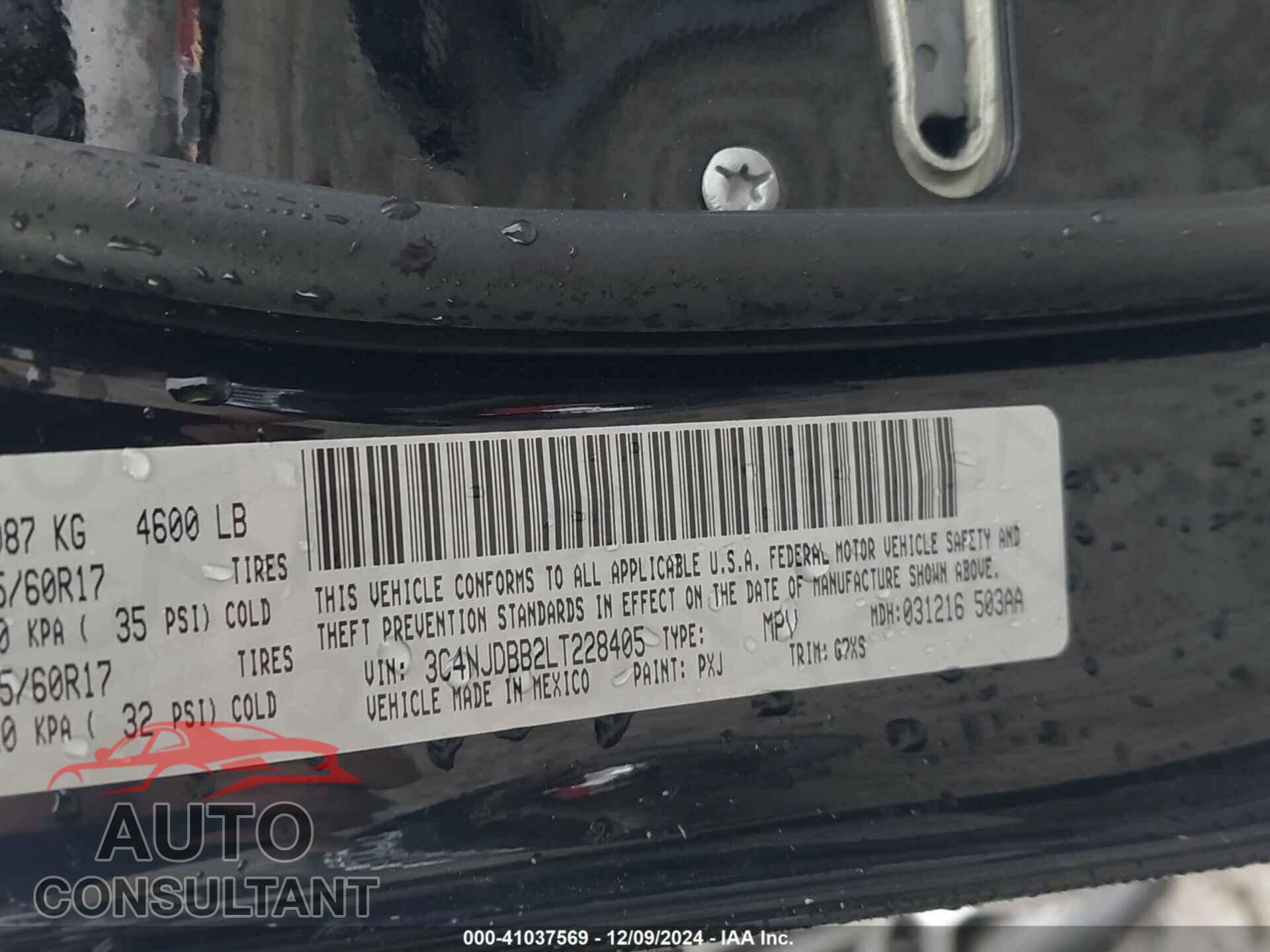 JEEP COMPASS 2020 - 3C4NJDBB2LT228405