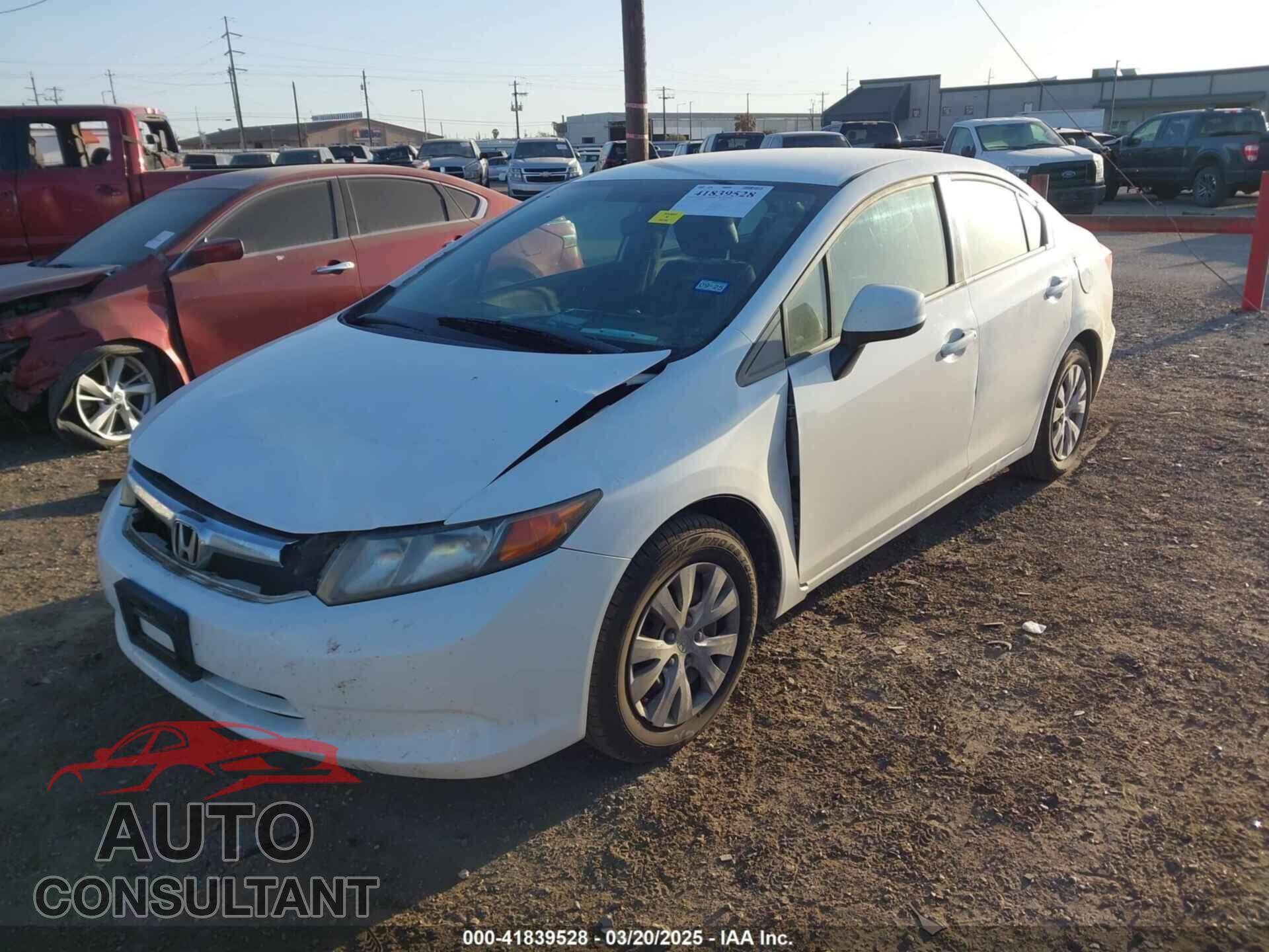 HONDA CIVIC 2012 - 19XFB2F54CE054609