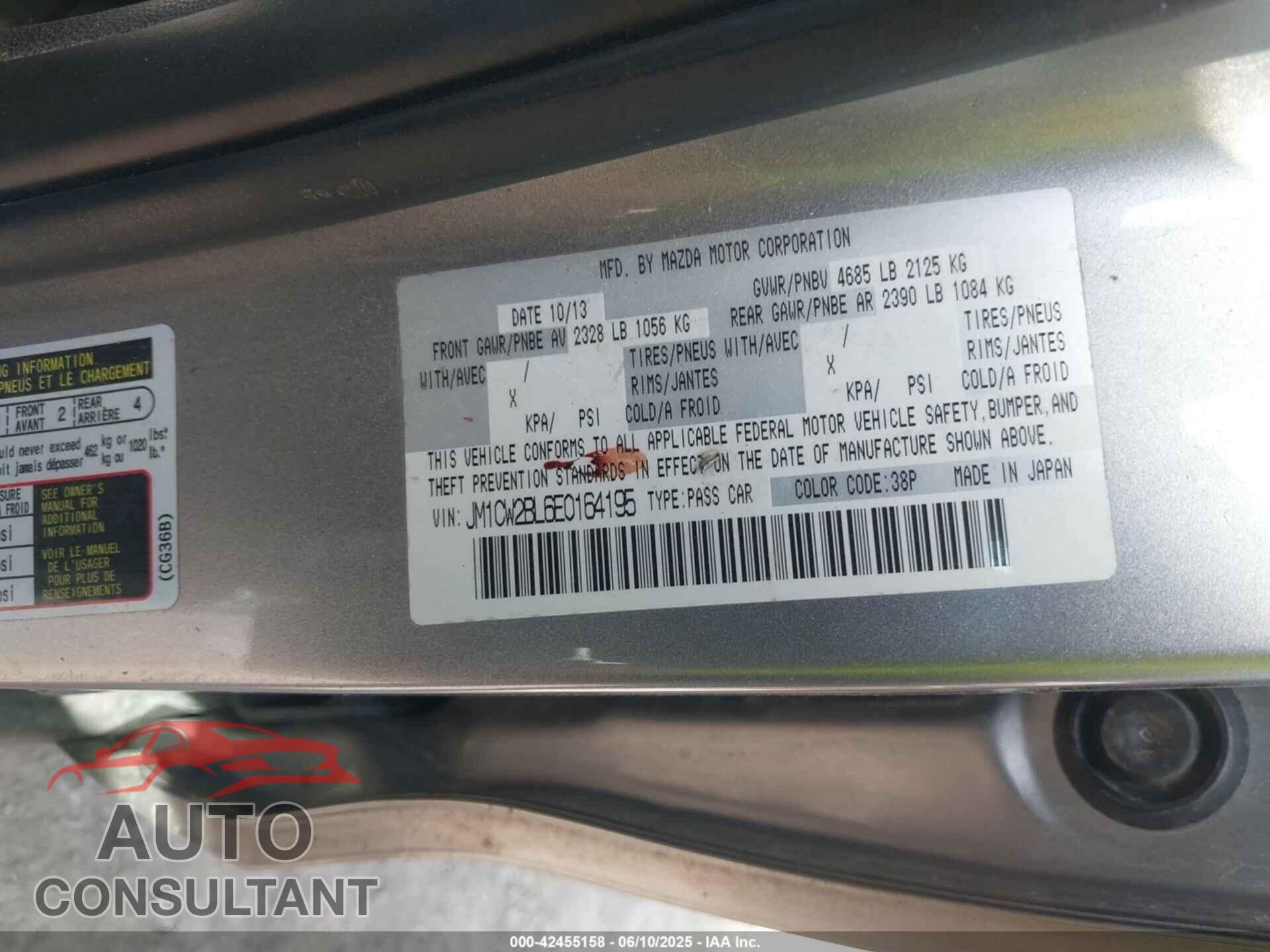 MAZDA MAZDA5 2014 - JM1CW2BL6E0164195