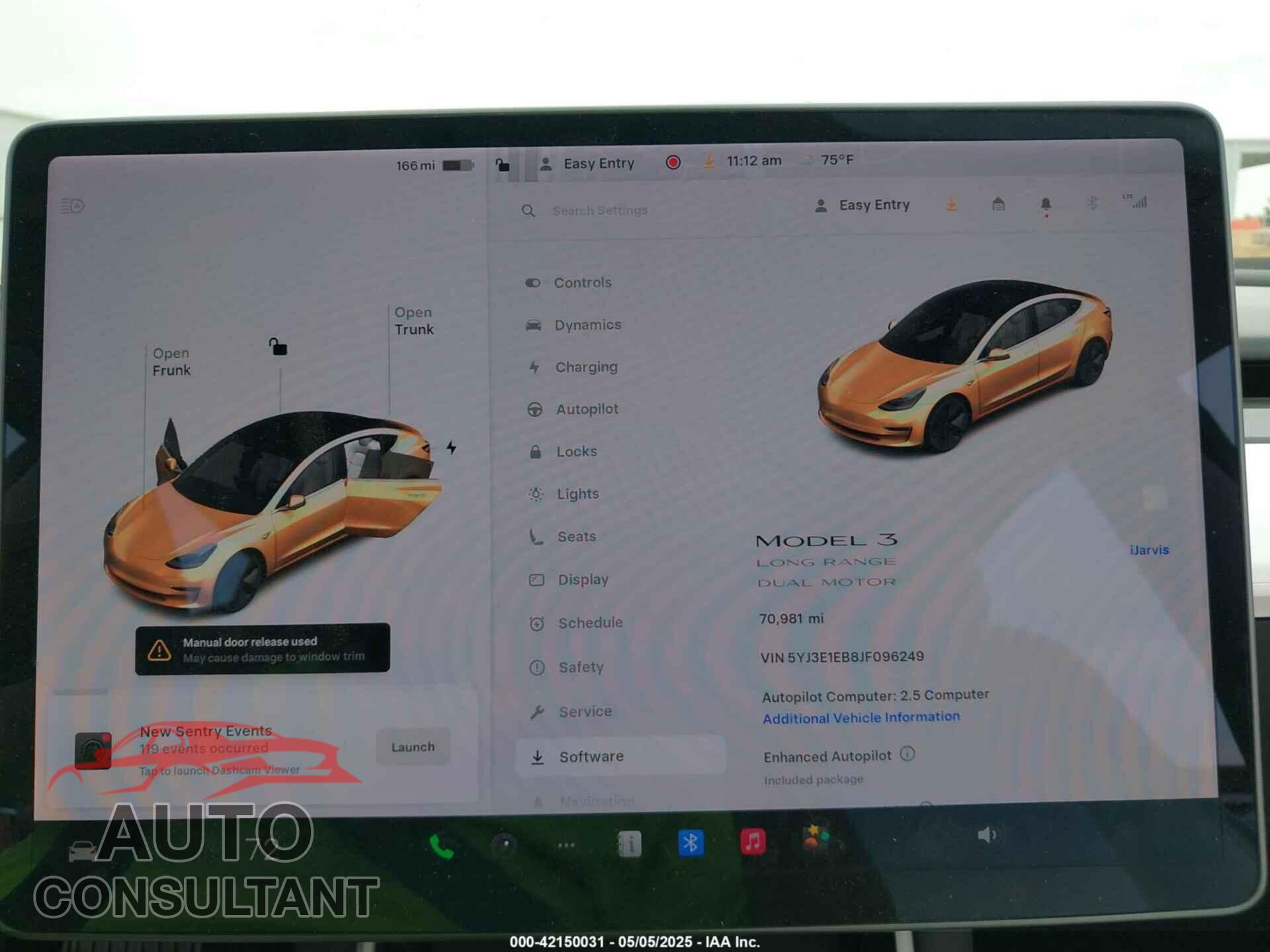 TESLA MODEL 3 2018 - 5YJ3E1EB8JF096249