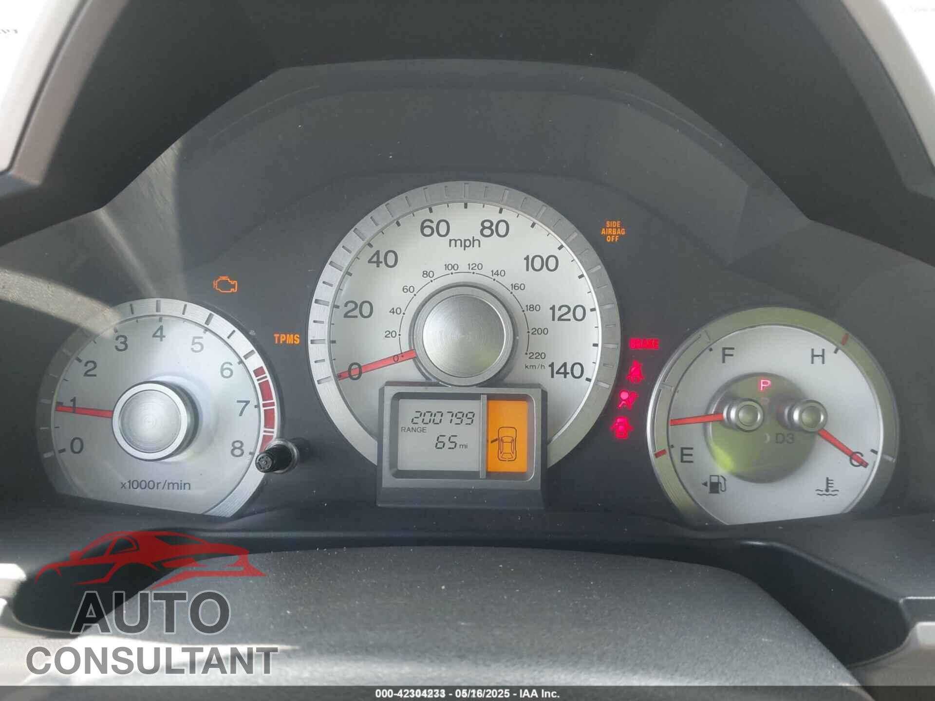 HONDA PILOT 2011 - 5FNYF3H24BB016196