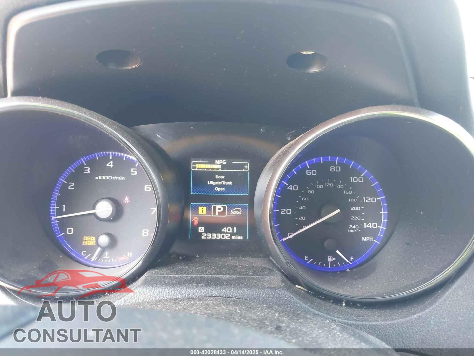 SUBARU OUTBACK 2015 - 4S4BSBDC5F3201317