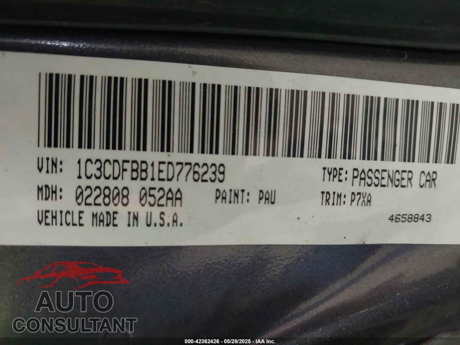 DODGE DART 2014 - 1C3CDFBB1ED776239