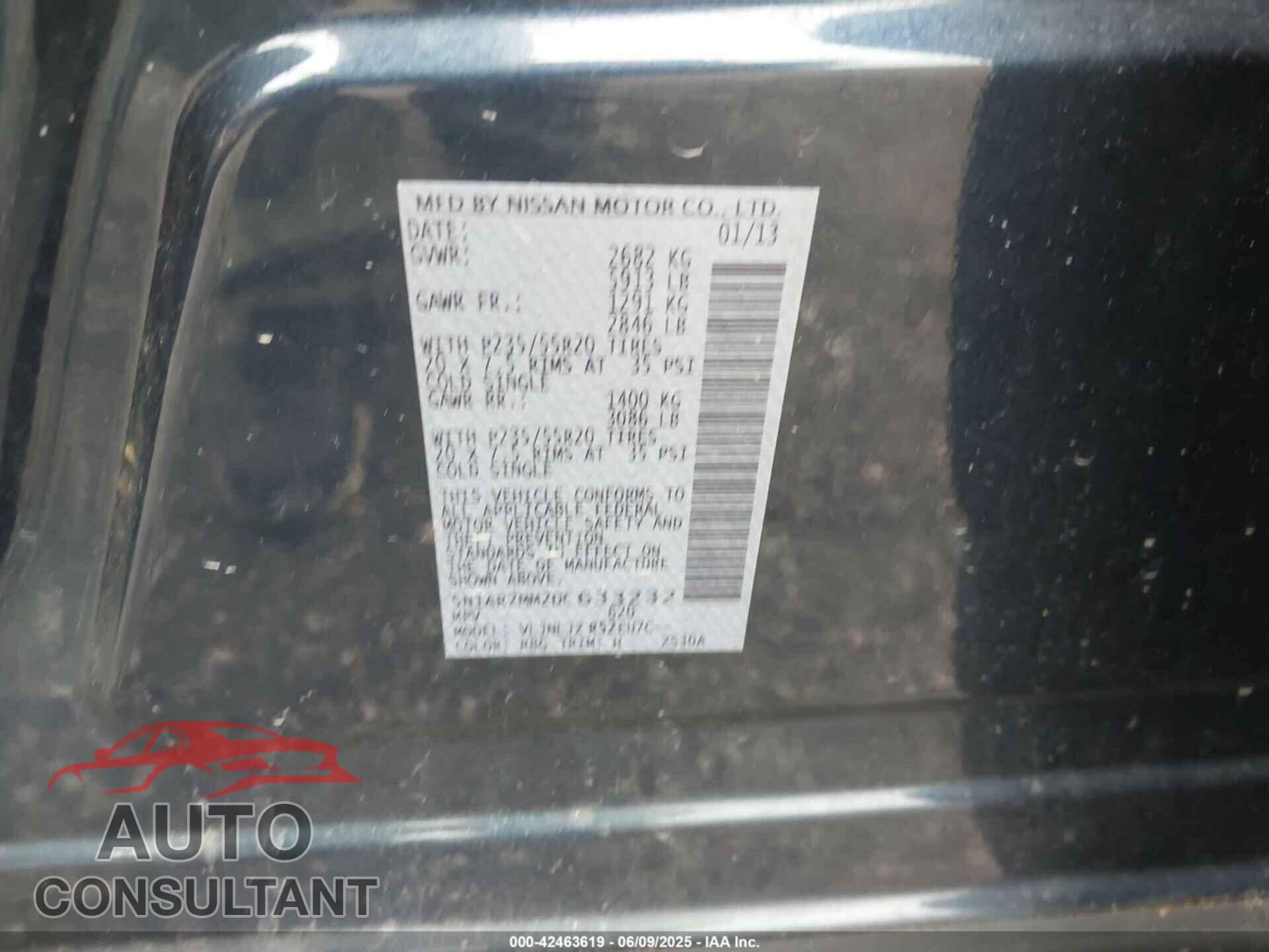 NISSAN PATHFINDER 2013 - 5N1AR2MM2DC633232