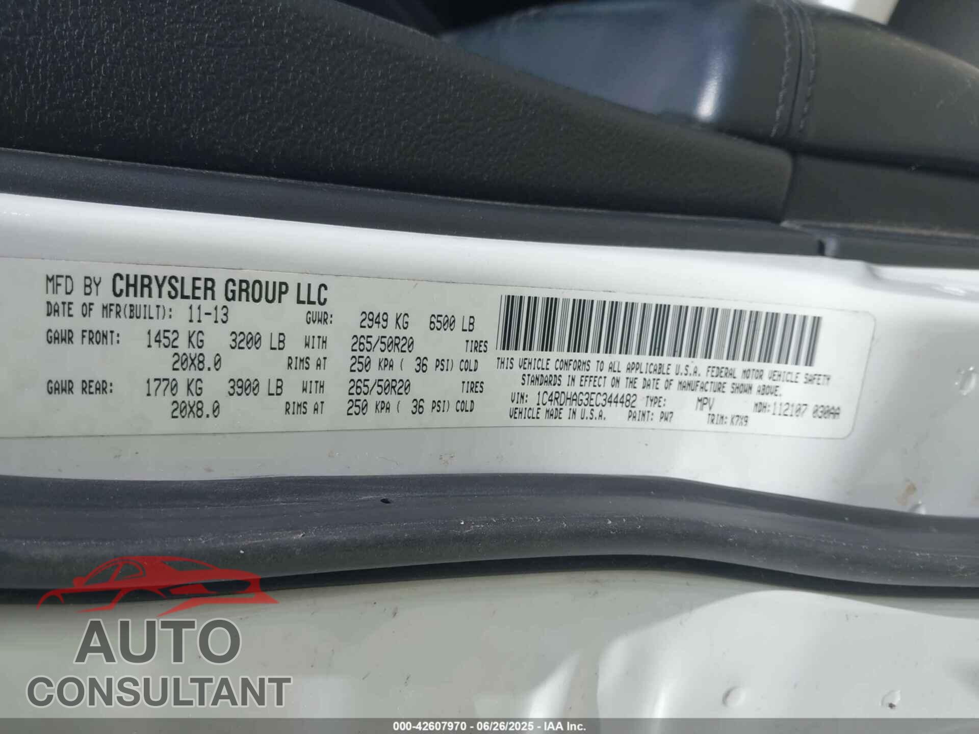 DODGE DURANGO 2014 - 1C4RDHAG3EC344482