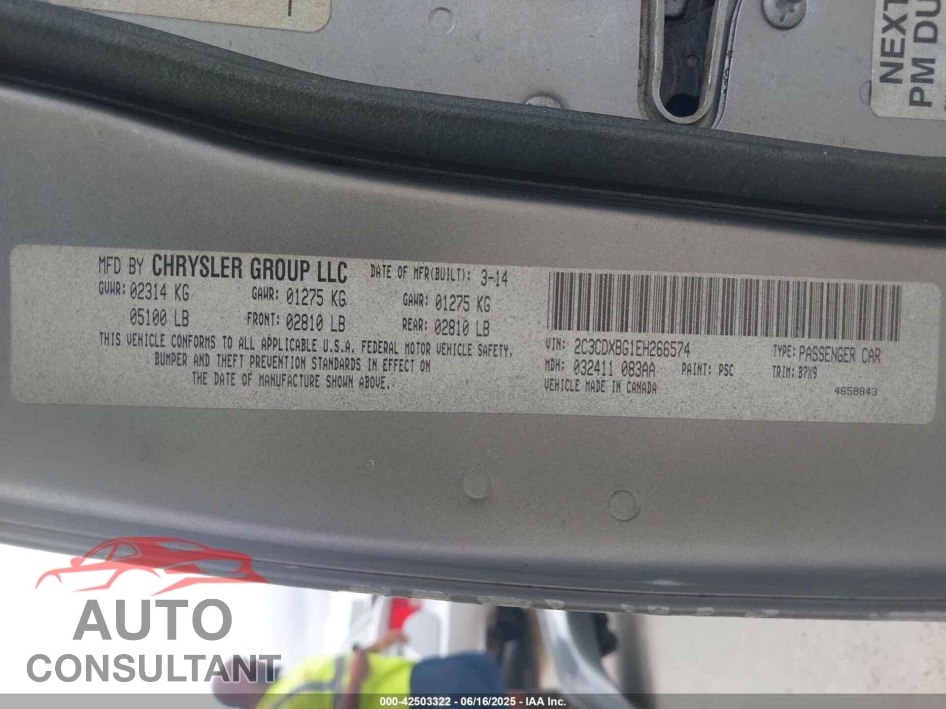 DODGE CHARGER 2014 - 2C3CDXBG1EH266574