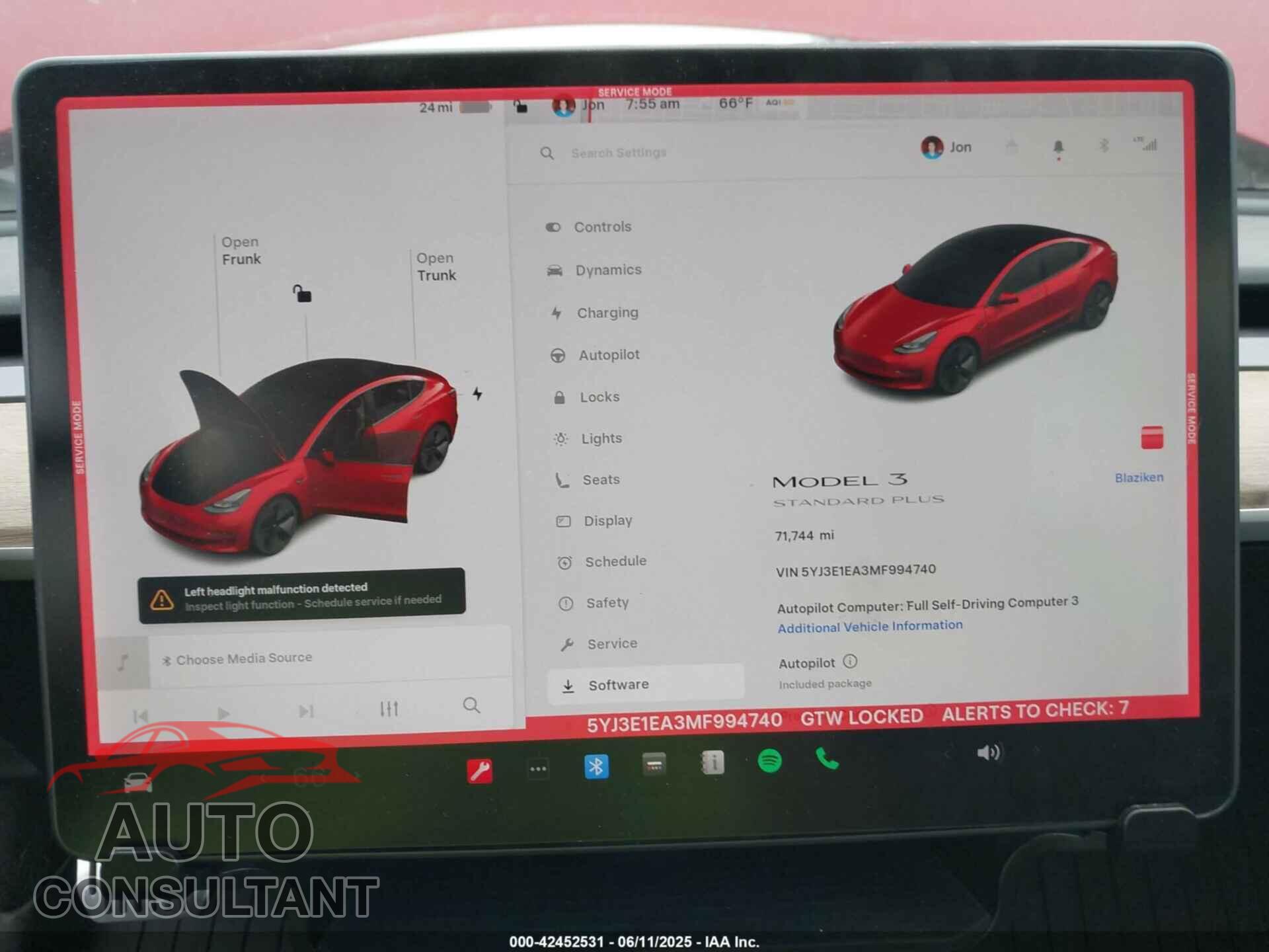 TESLA MODEL 3 2021 - 5YJ3E1EA3MF994740