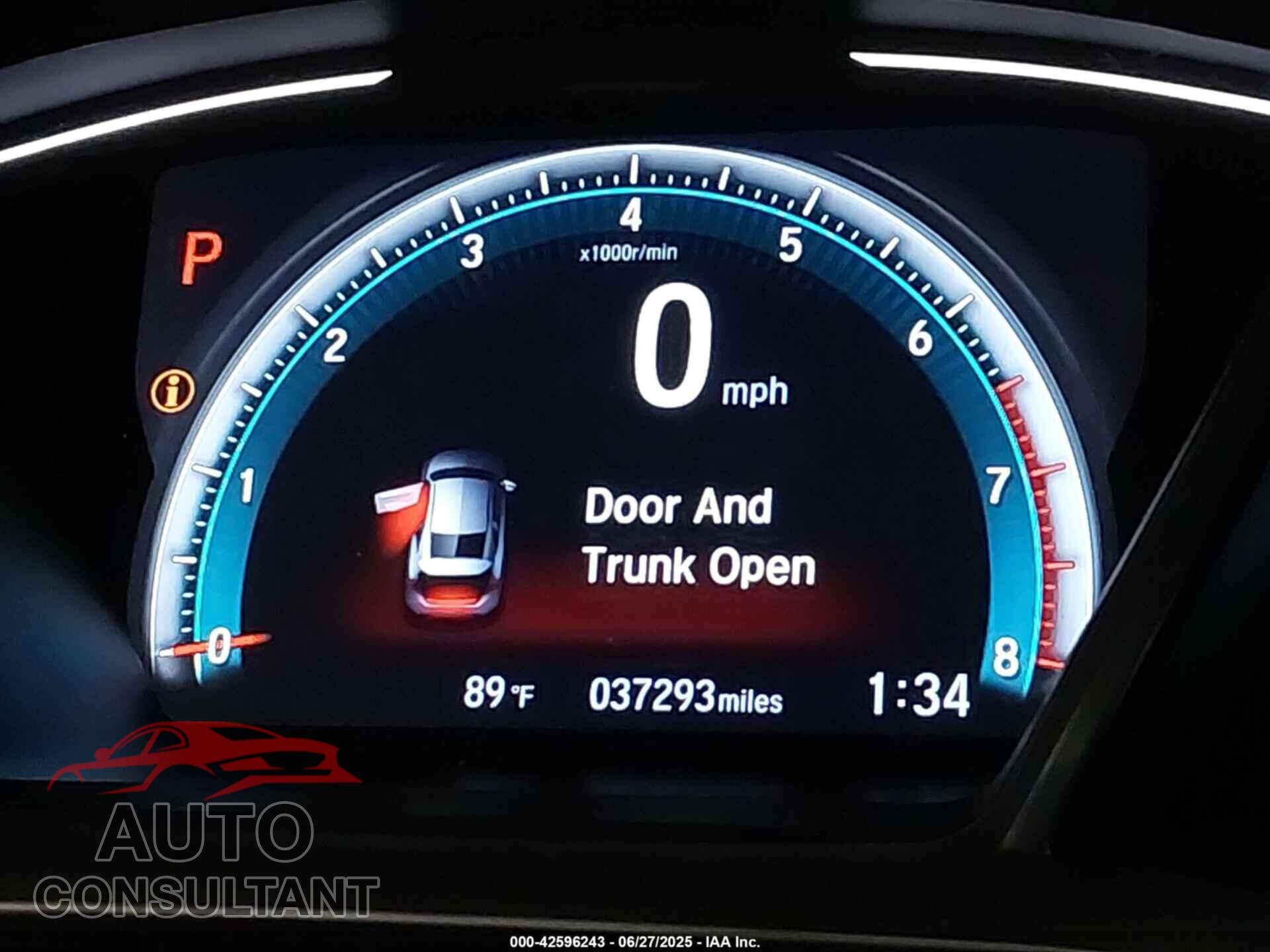 HONDA CIVIC 2019 - 2HGFC3B92KH354388