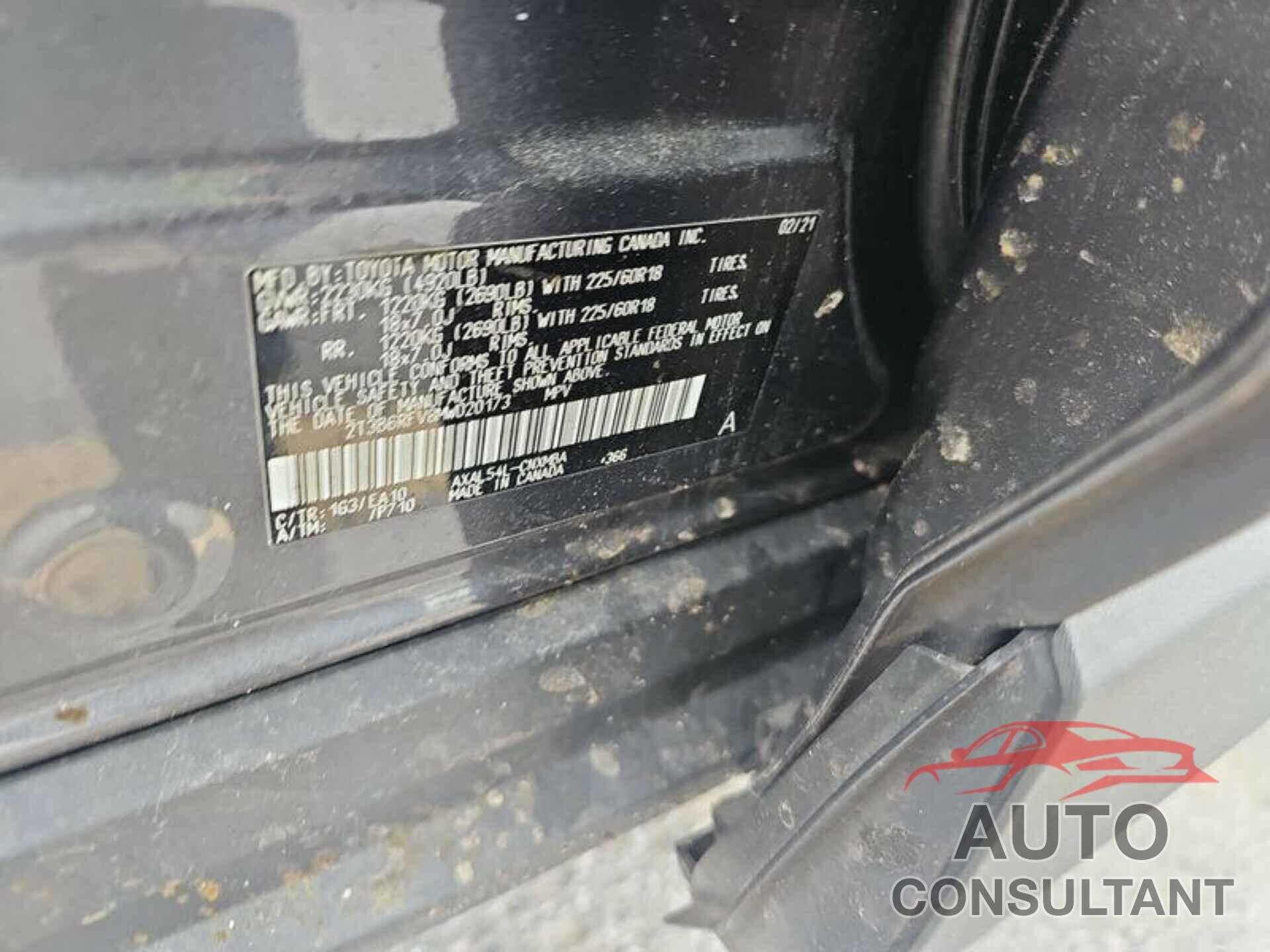 TOYOTA RAV4 2021 - 2T3B6RFV8MW020173