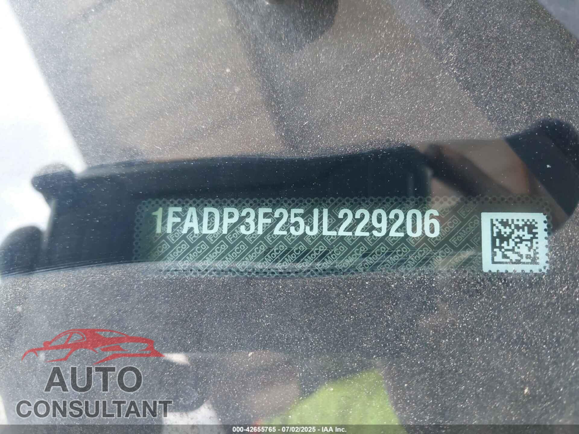 FORD FOCUS 2018 - 1FADP3F25JL229206