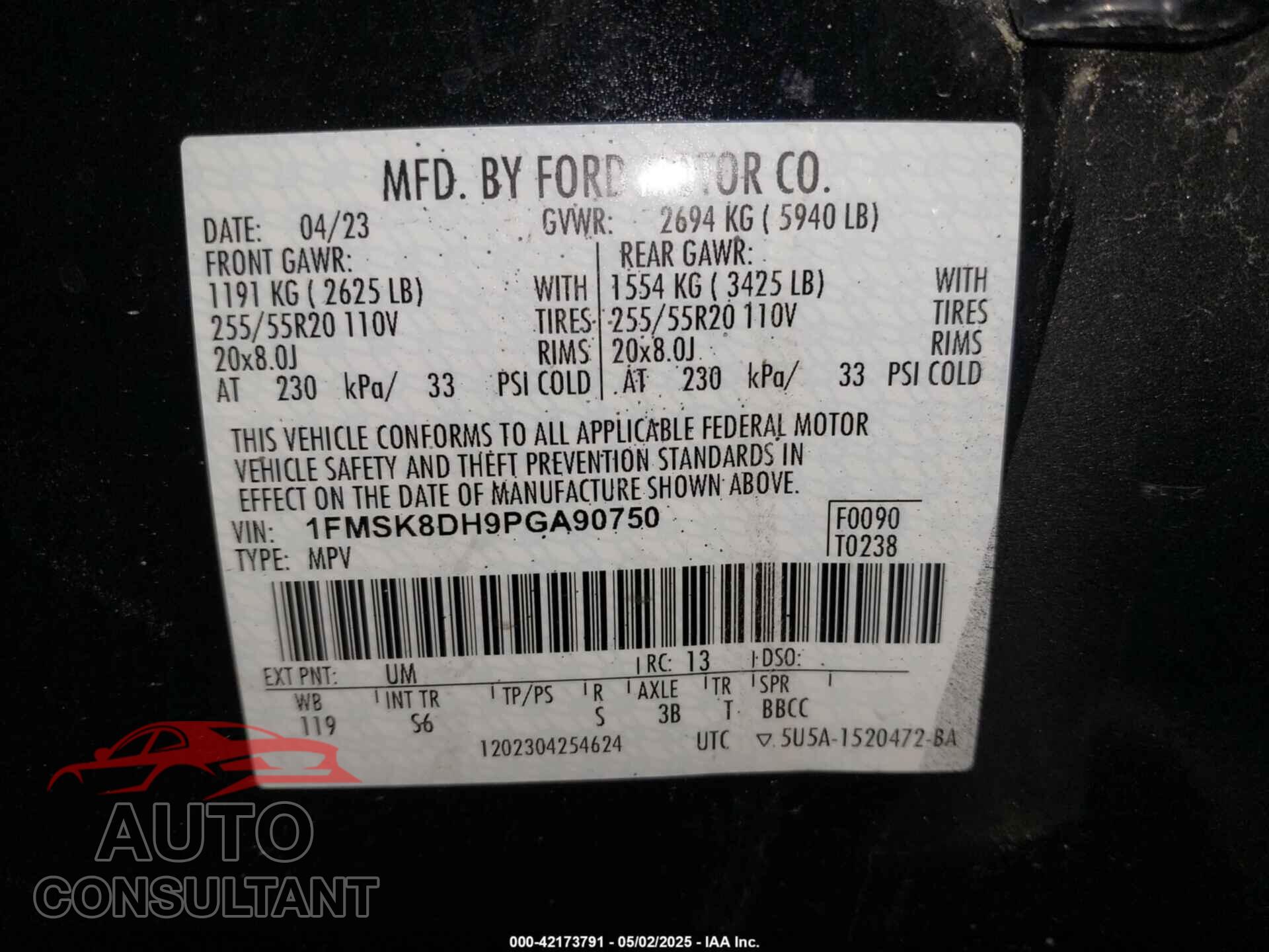 FORD EXPLORER 2023 - 1FMSK8DH9PGA90750
