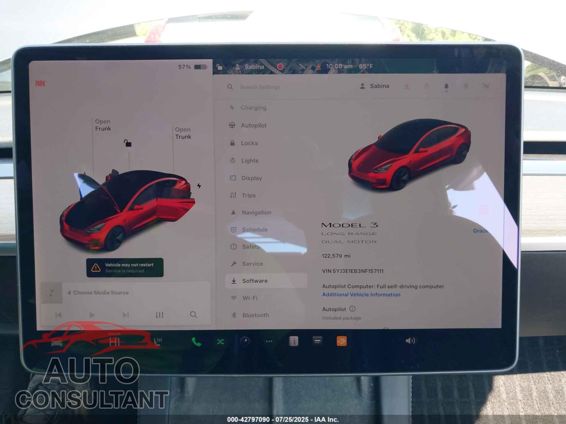 TESLA MODEL 3 2022 - 5YJ3E1EB3NF157111