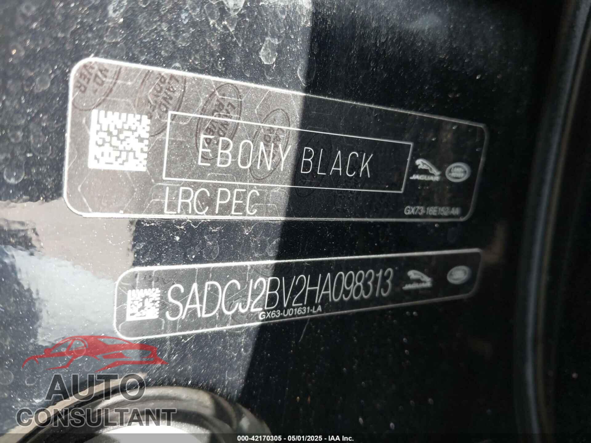 JAGUAR F-PACE 2017 - SADCJ2BV2HA098313