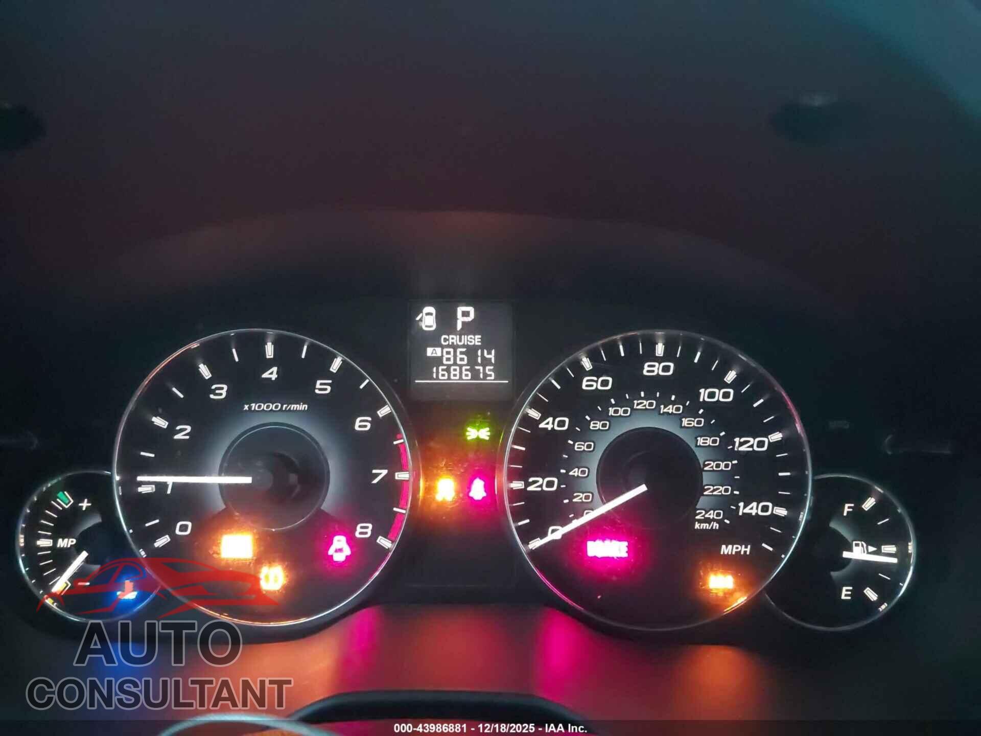 SUBARU OUTBACK 2011 - 4S4BRBKC4B3380314