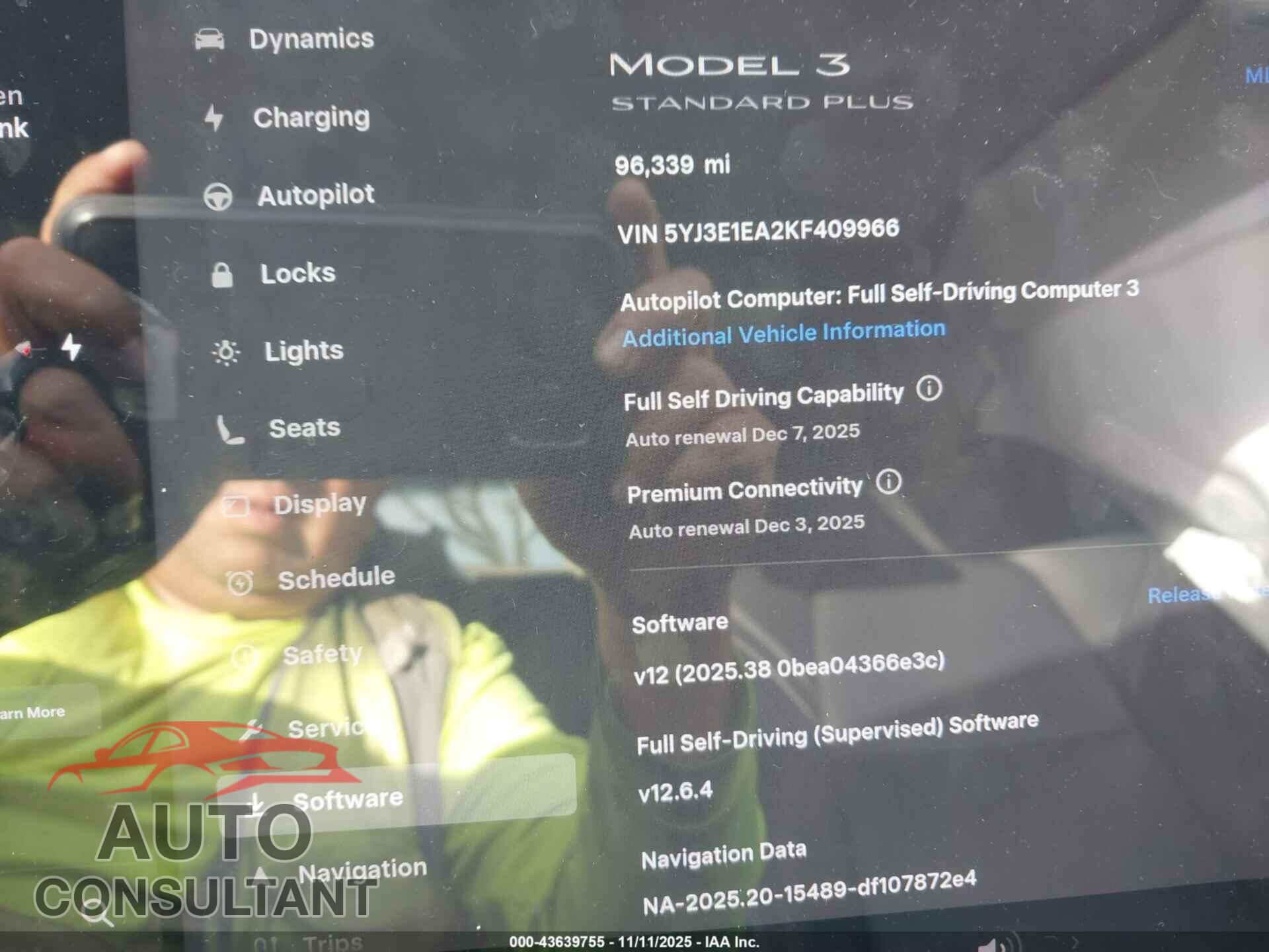 TESLA MODEL 3 2019 - 5YJ3E1EA2KF409966