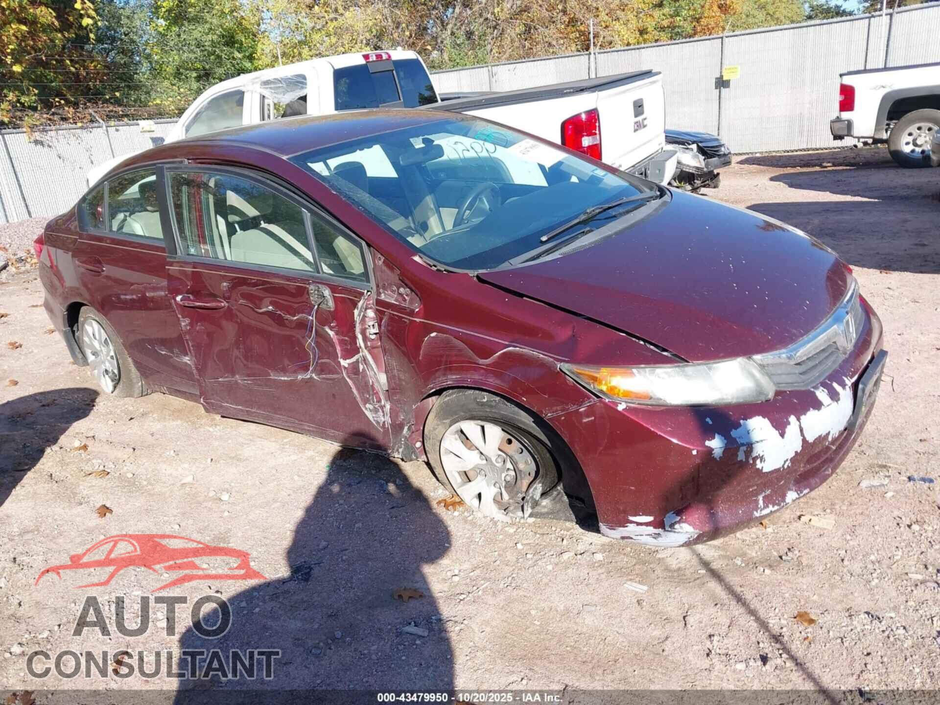 HONDA CIVIC 2012 - 19XFB2F51CE389584