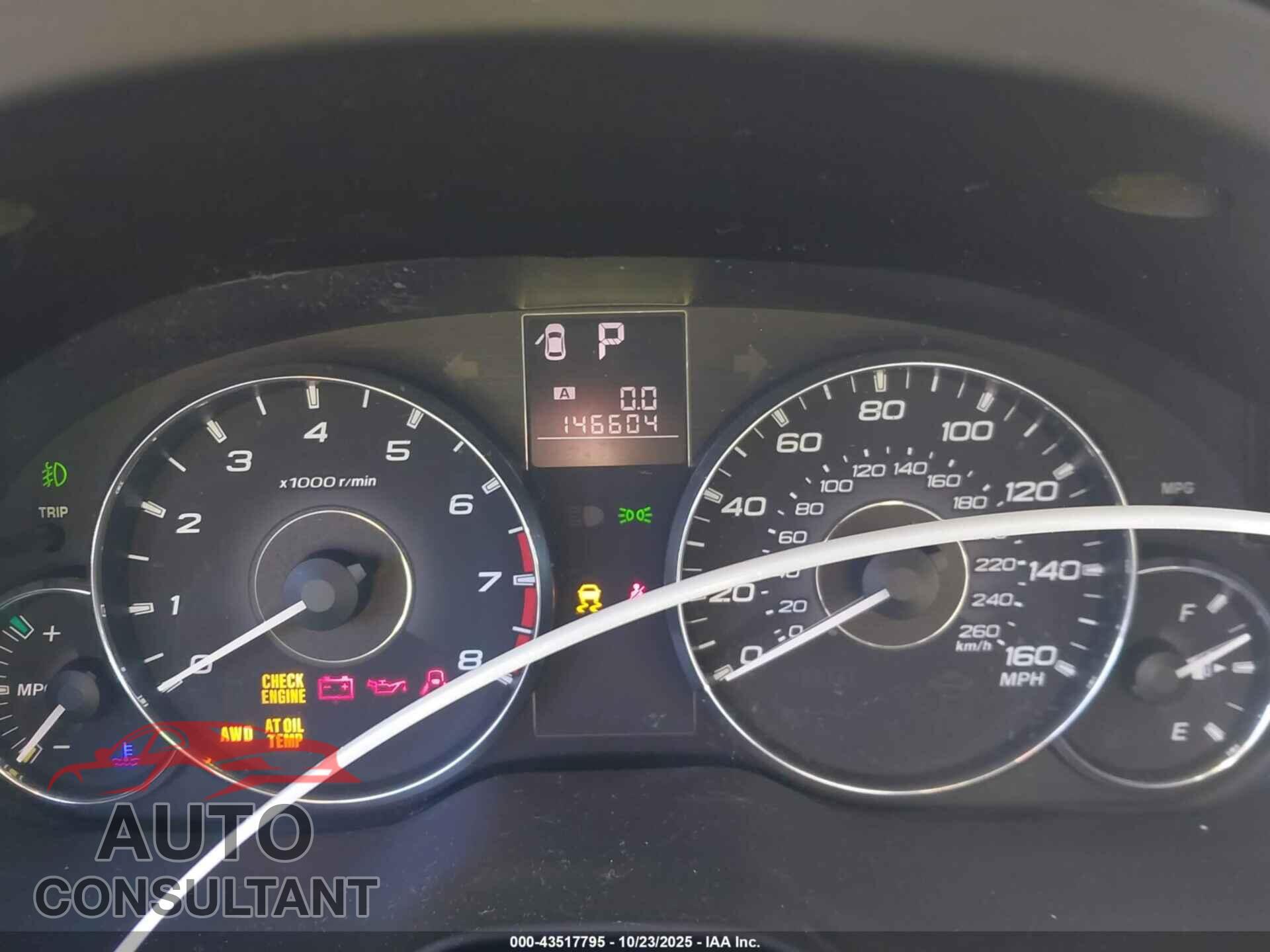 SUBARU OUTBACK 2011 - 4S4BRDGC1B2401470