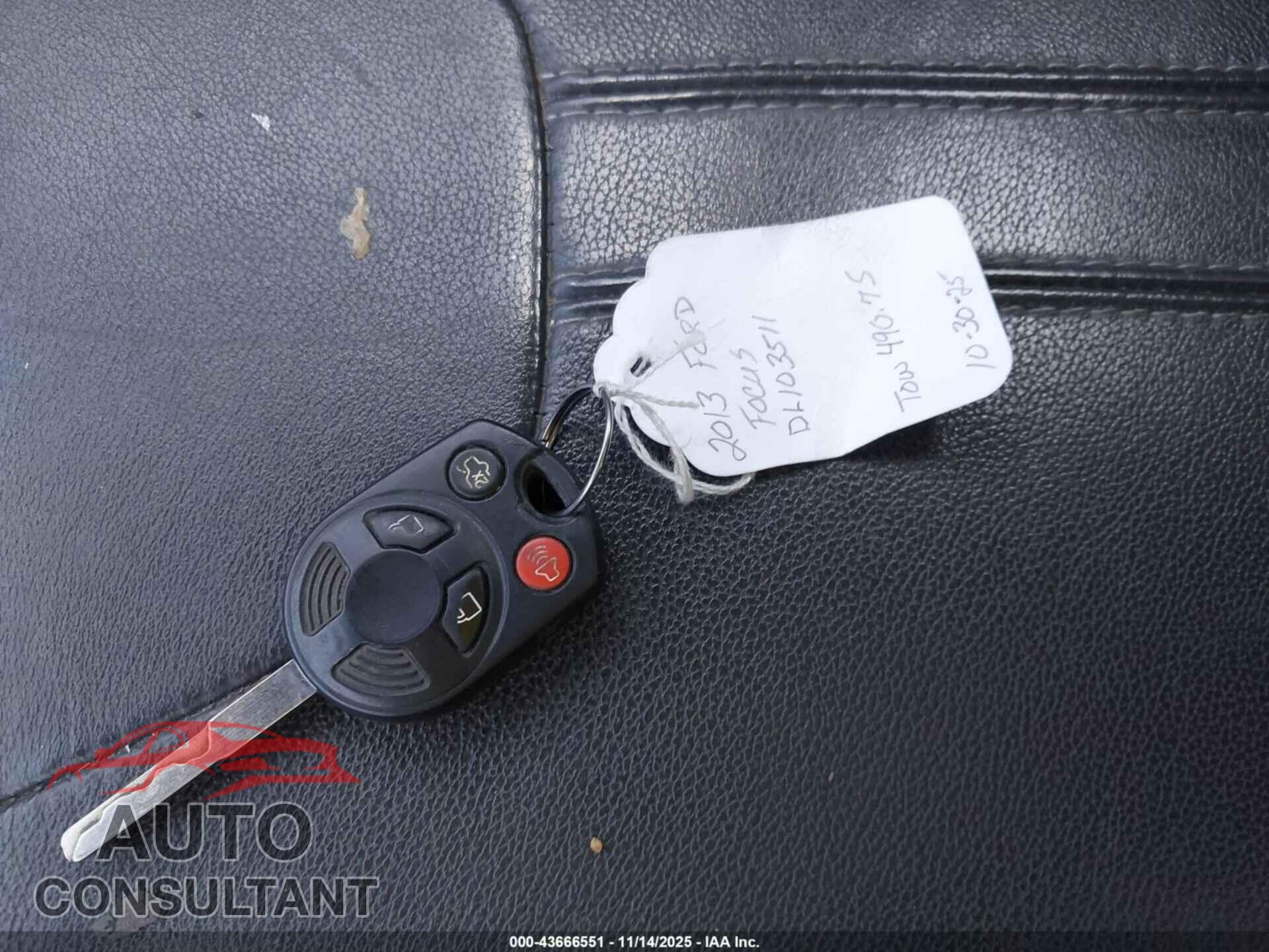 FORD FOCUS 2013 - 1FADP3F2XDL103511