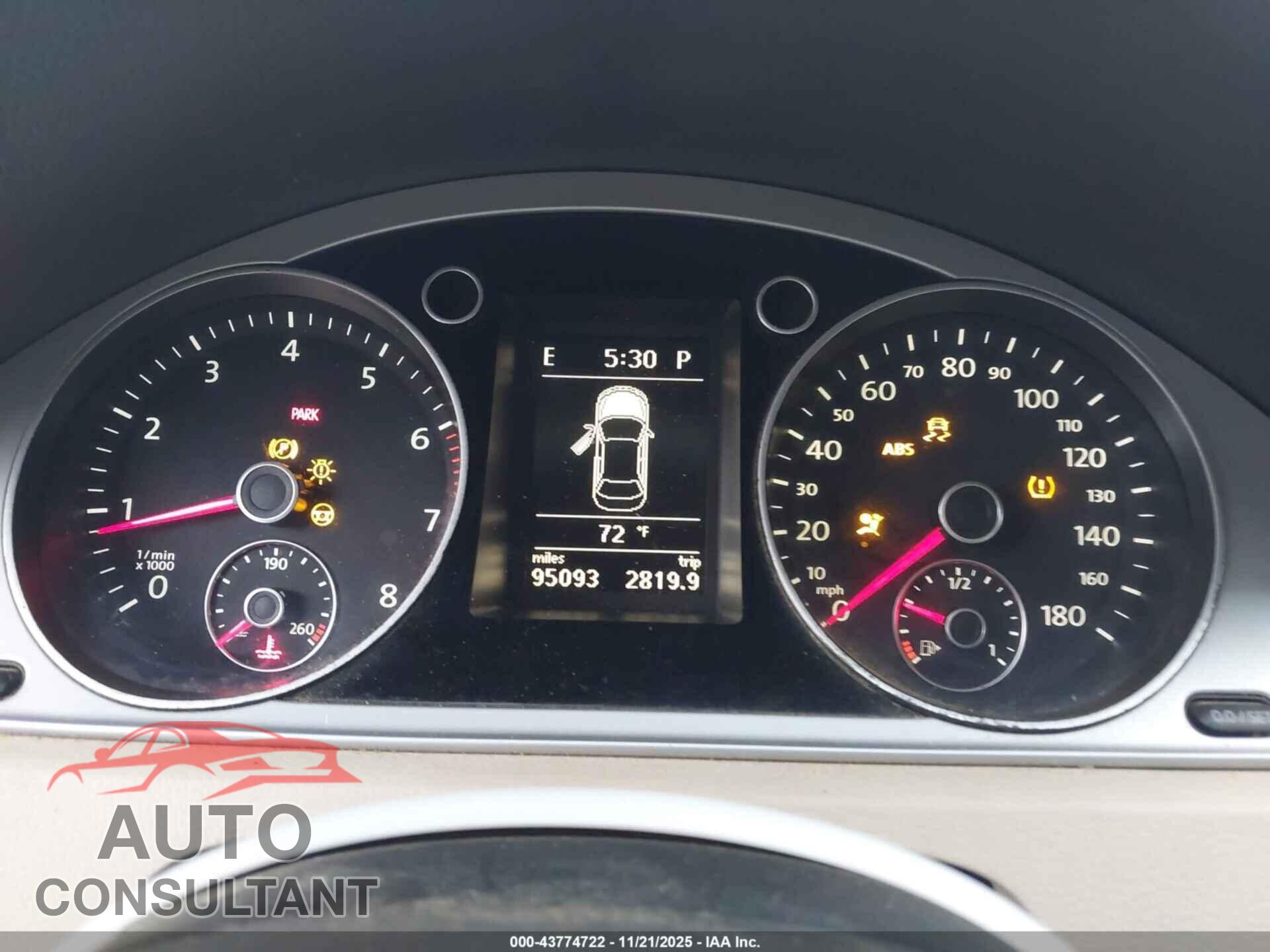 VOLKSWAGEN CC 2012 - WVWMP7AN6CE536121